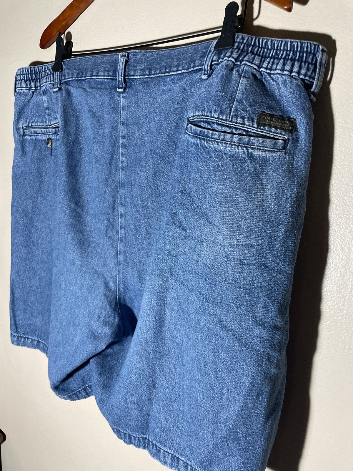 Designer × Vintage Wrangler Timber Creek Blue Jean Denim Shorts Jorts elastic 🔥 Size US 42 / EU 58 - 3 Thumbnail