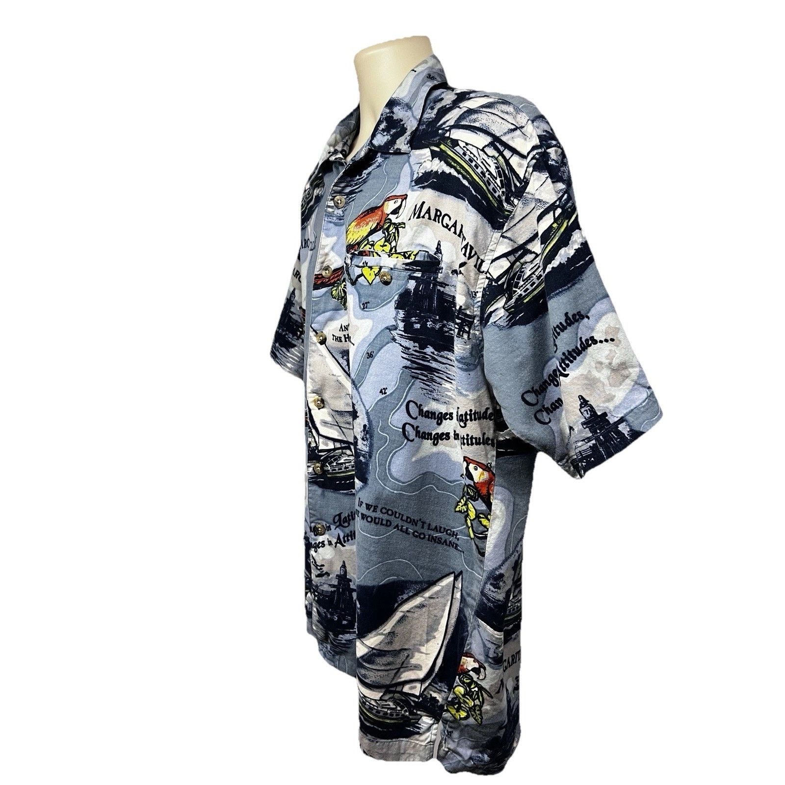 Vintage Jimmy Buffett Margaritaville Hawaiian Camp Shirt XL Pocket Size US XL / EU 56 / 4 - 3 Thumbnail