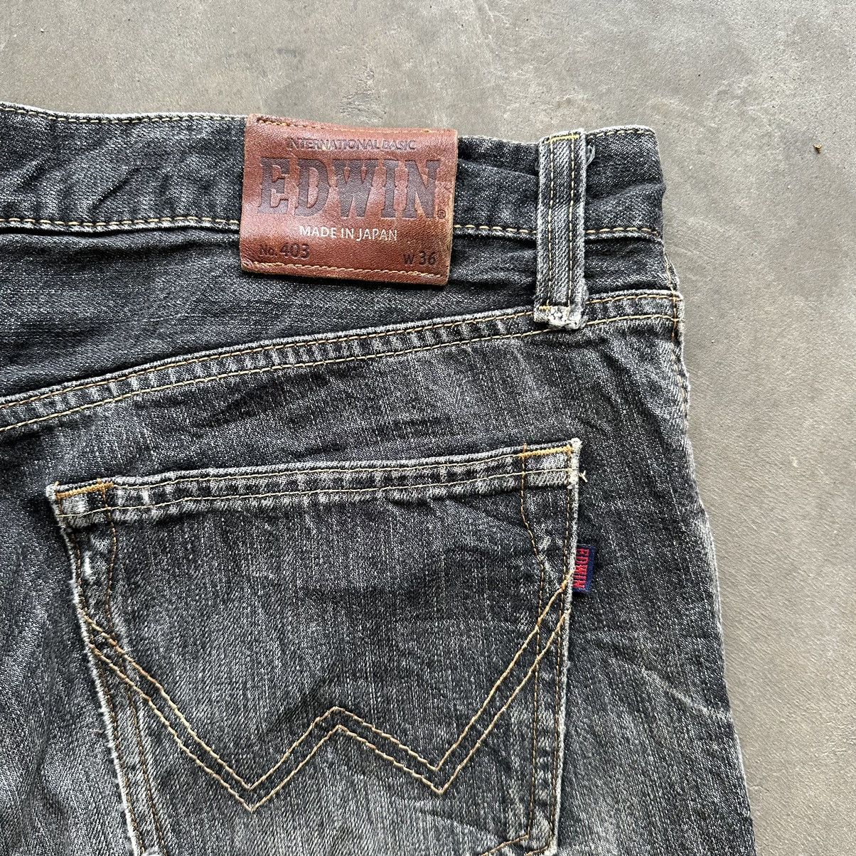 Japanese Brand W36🔥Vintage Edwin Black Distressed Faded Denim Jean Pant Size US 36 / EU 52 - 15 Thumbnail