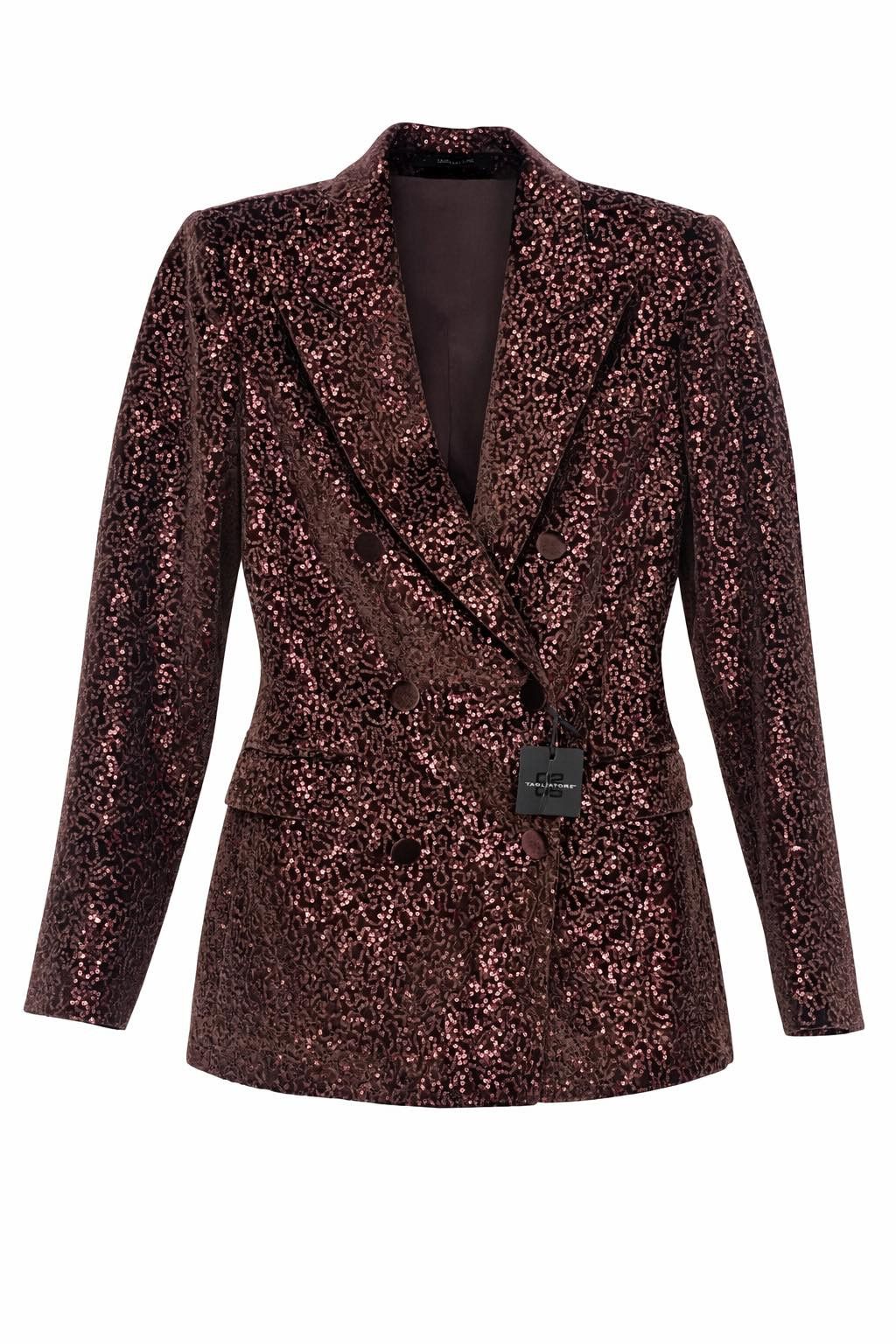 Tagliatore Sequins Blazer Jacket in Brown Size XS / US 0-2 / IT 36-38 - 1 Thumbnail