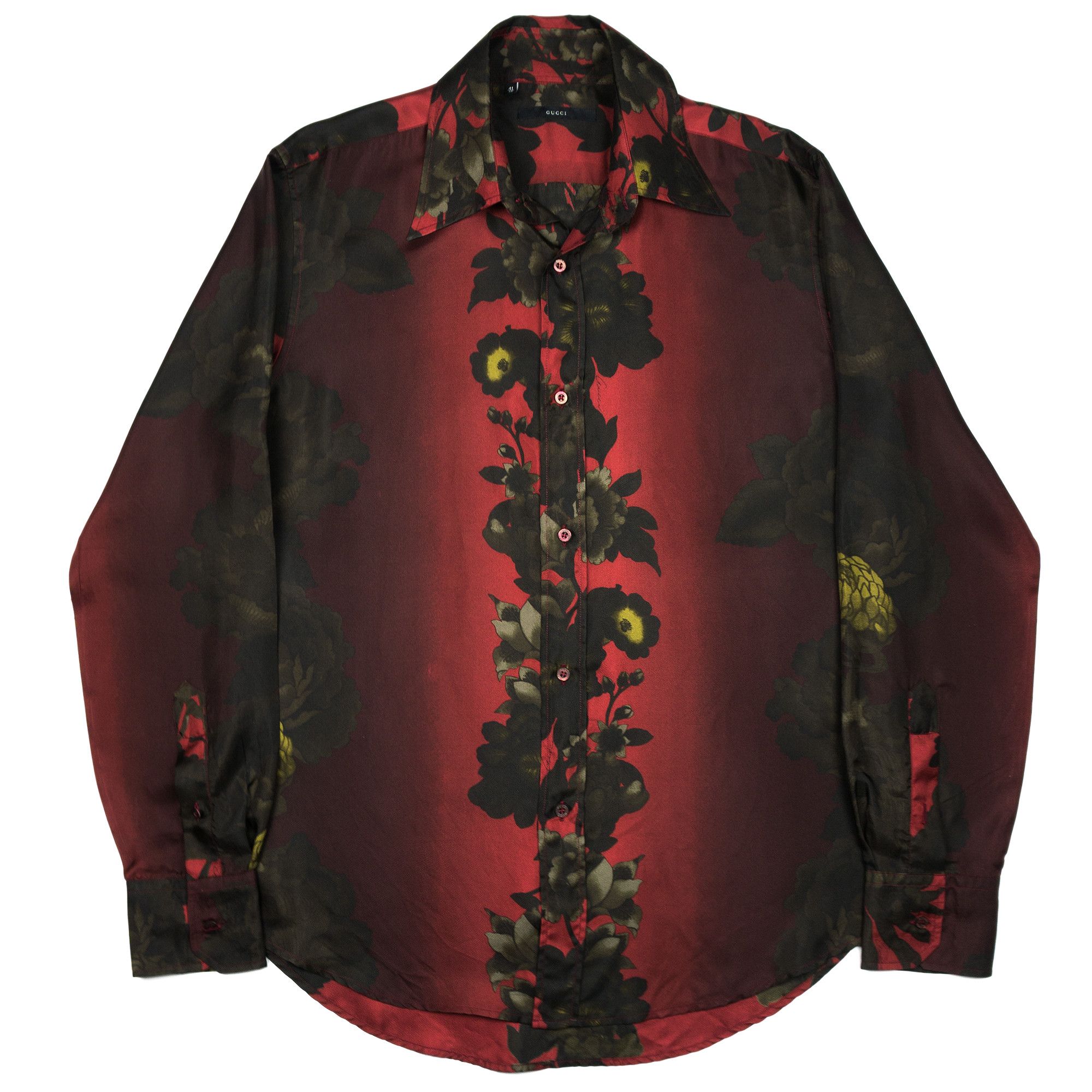 Gucci Gucci SS01 Red Silk Floral Shirt Size US M / EU 48-50 / 2 - 1 Thumbnail