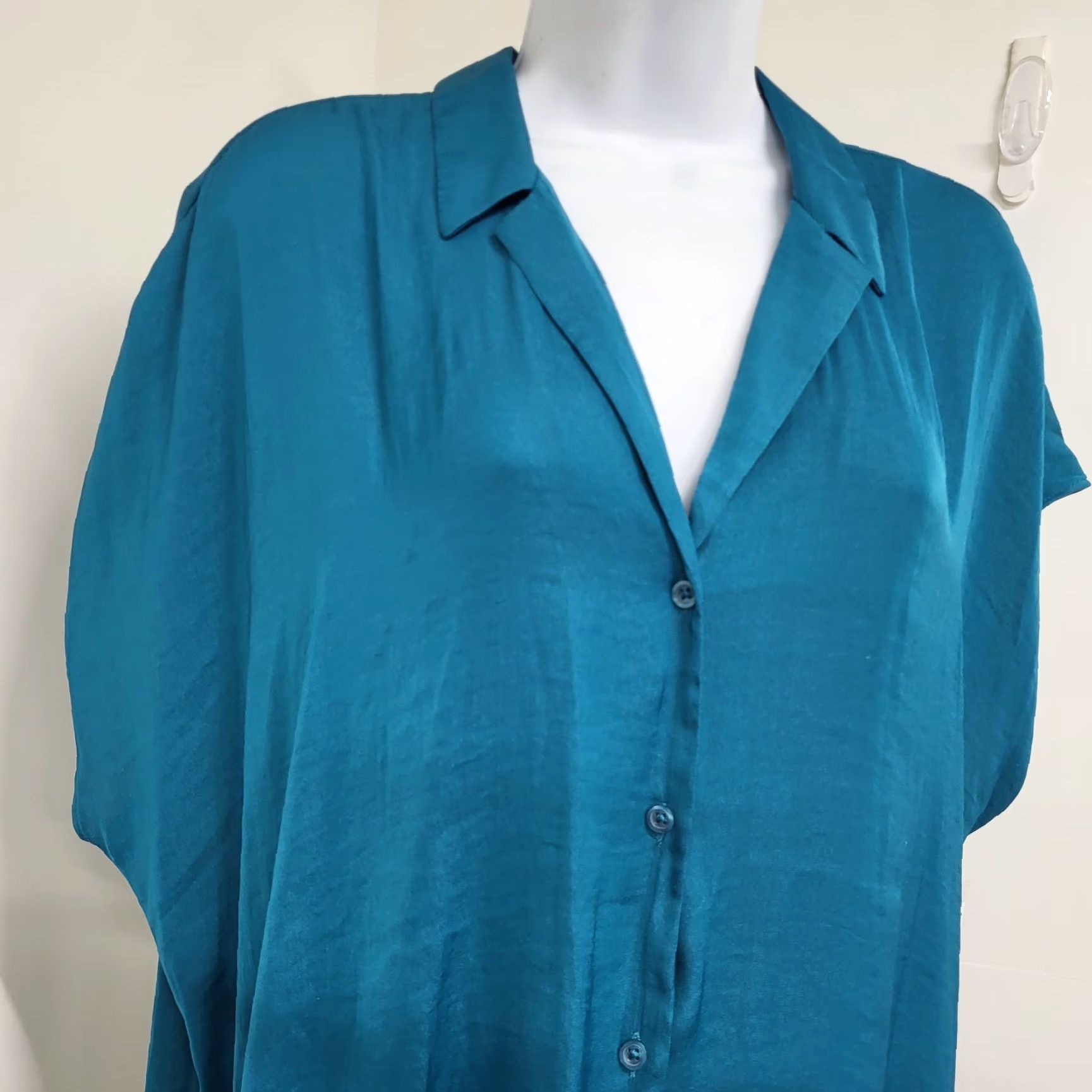 Nine West Nine West Blouse Women's XXL Morocan Teal Button-Down Sleeveless Shirt Shirt Blouse Regular Fit VINTAGE=no Size XXL / US 16-18 / IT 52-54 - 2 Thumbnail