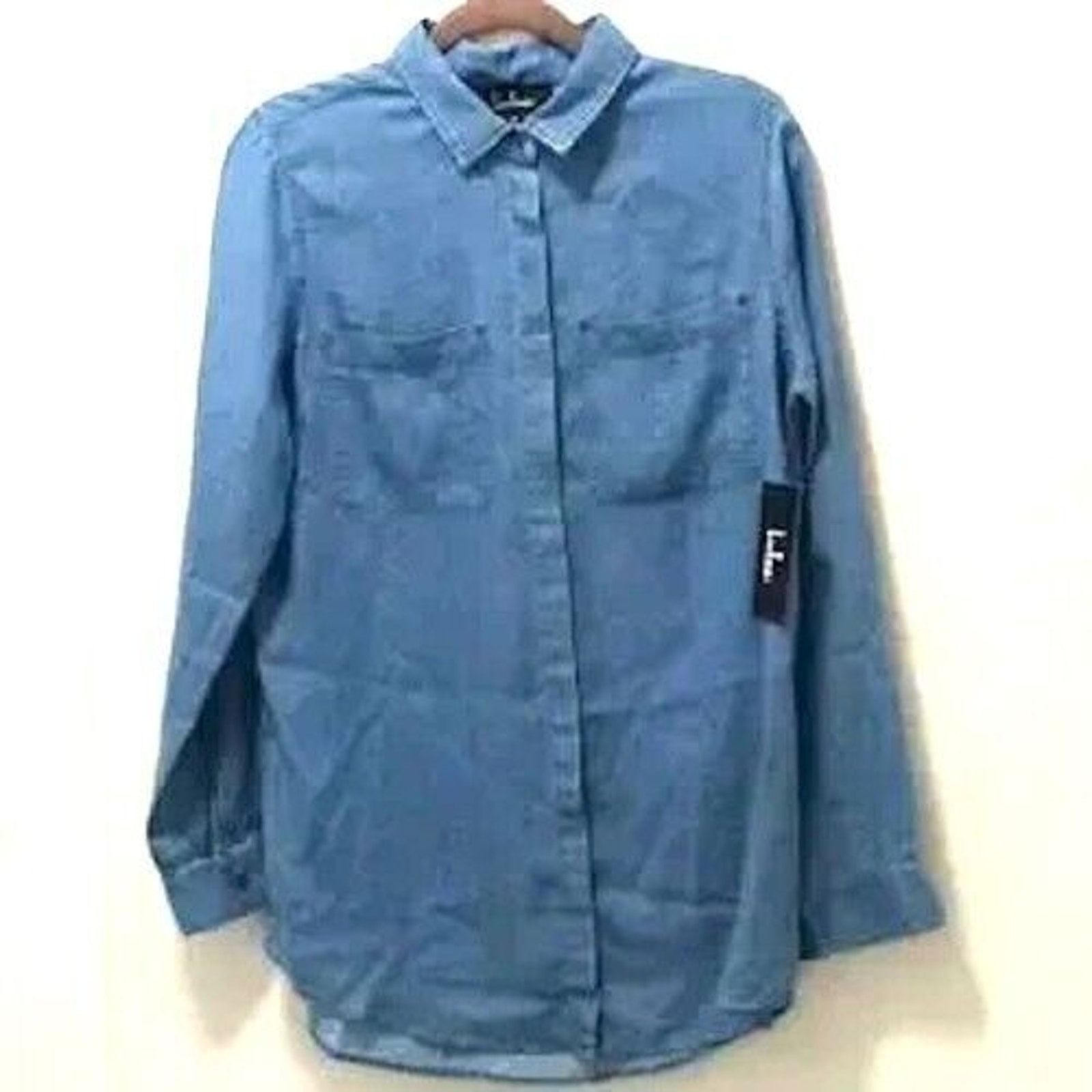 Other Lulus Womens Blue Chambray Streetwear Shirt Sz Med. NWT Size M / US 6-8 / IT 42-44 - 4 Thumbnail