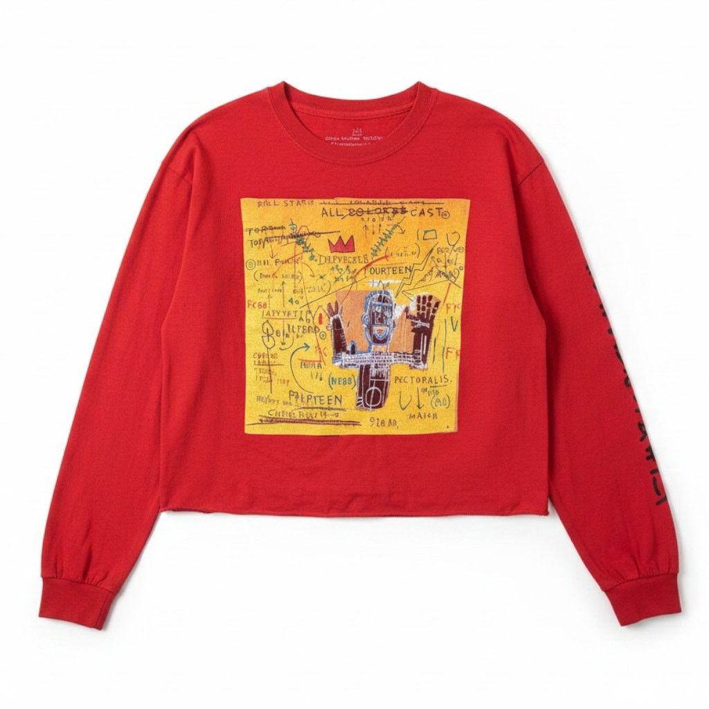 Other Jean-Michel BASQUIAT Long Sleeve Graffiti Cropped T-Shirt Size M / US 6-8 / IT 42-44 - 1 Thumbnail