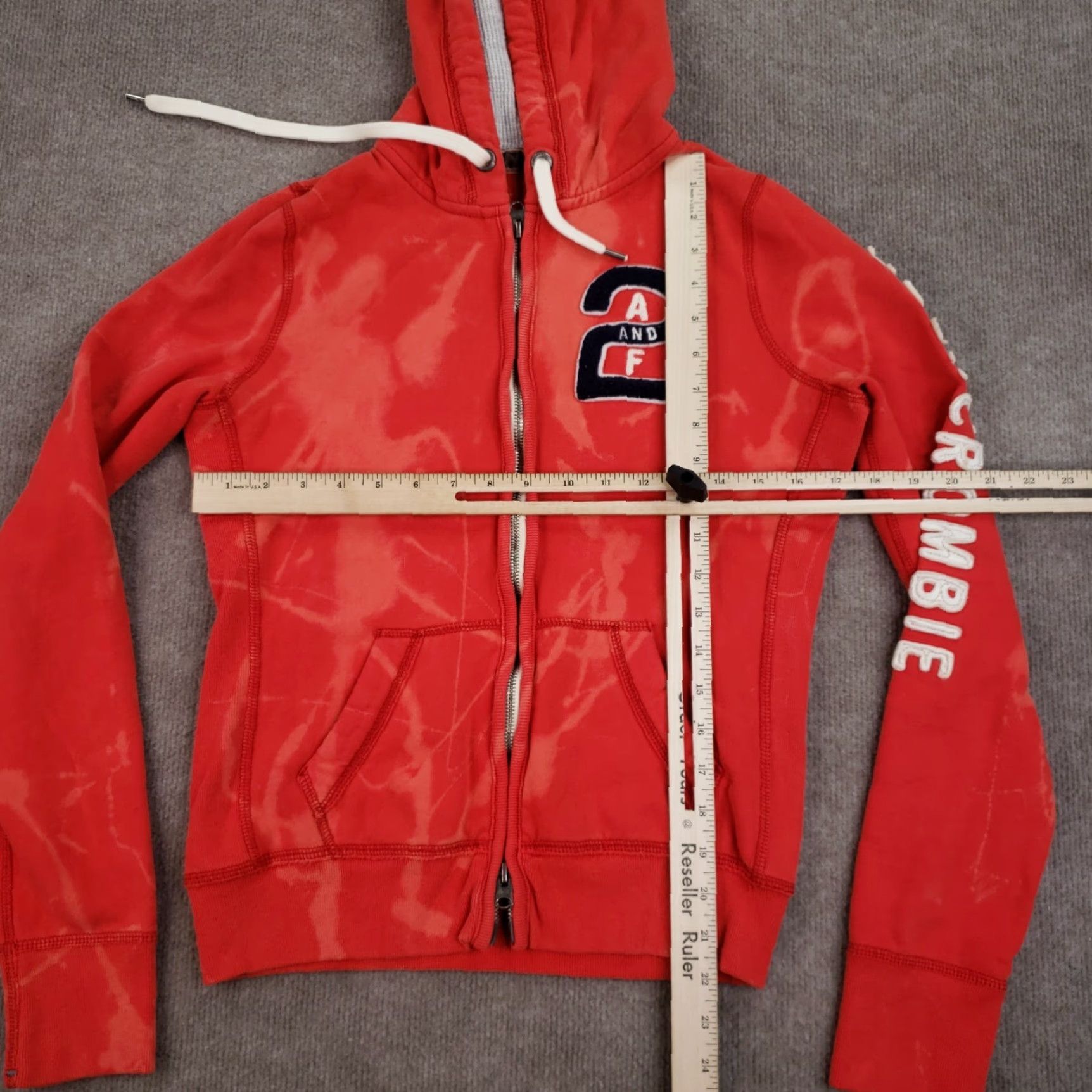 Abercrombie & Fitch Abercrombie Fitch Hoodie Womens Medium Red Hooded Full Zip Pockets Casual Size M / US 6-8 / IT 42-44 - 2 Thumbnail