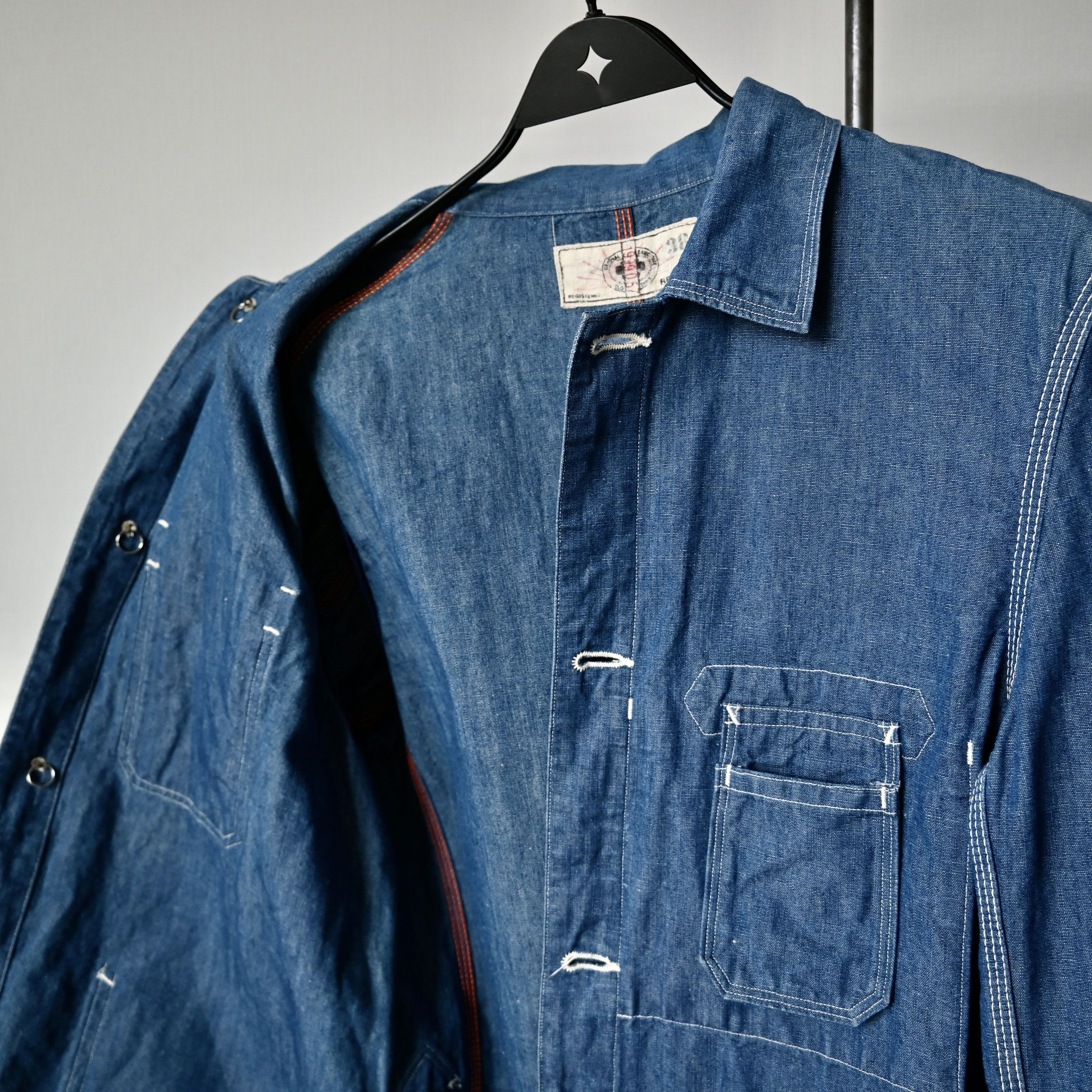 Beams Plus VTG 2000s BEAMS Plus cotton linen chambray engineer coat Size US S / EU 44-46 / 1 - 9 Thumbnail