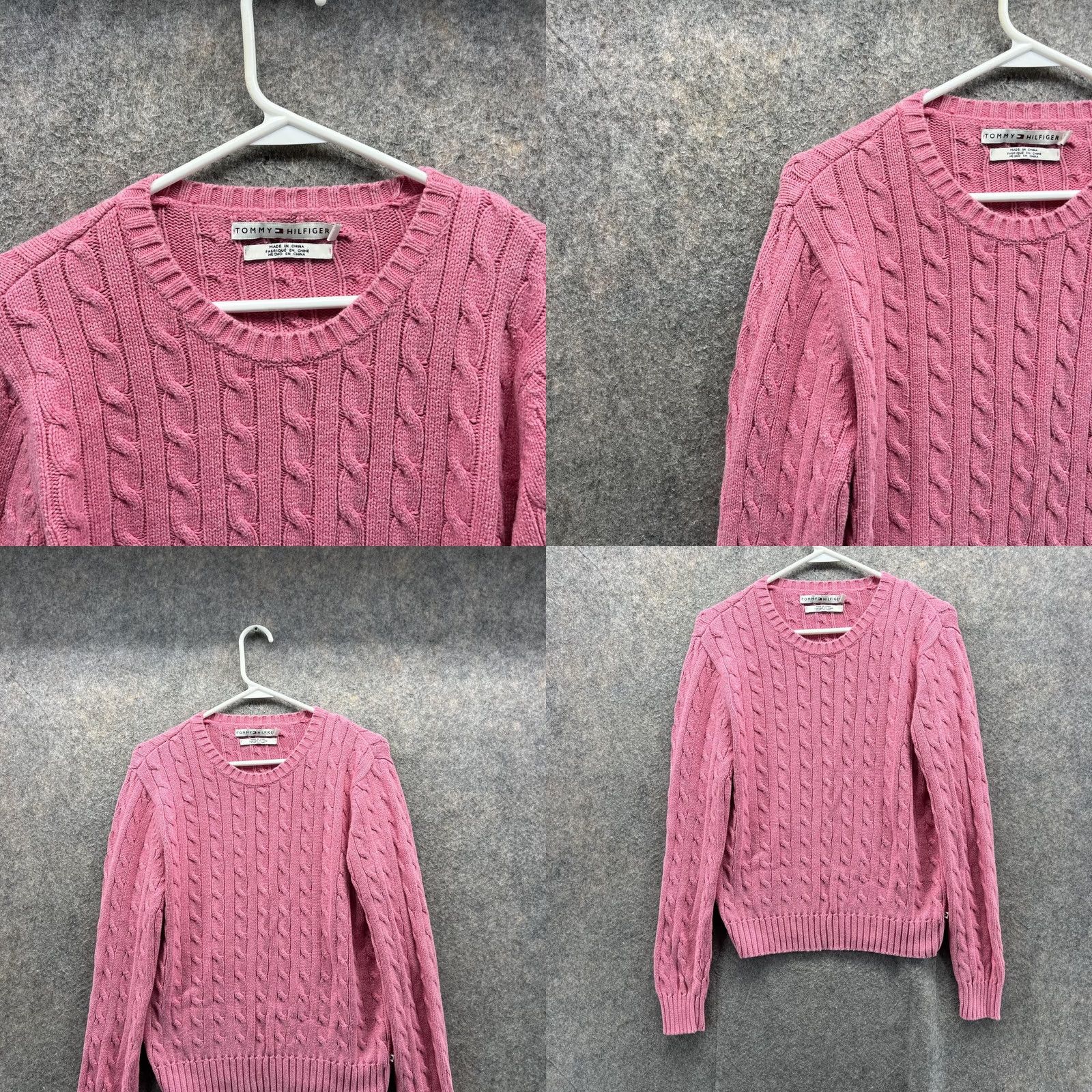 Tommy Hilfiger Tommy Hilfiger Sweater Women Medium Pink Crewneck Cable Knit Pullover Knitted Knit All Seasons Size M / US 6-8 / IT 42-44 - 8 Thumbnail