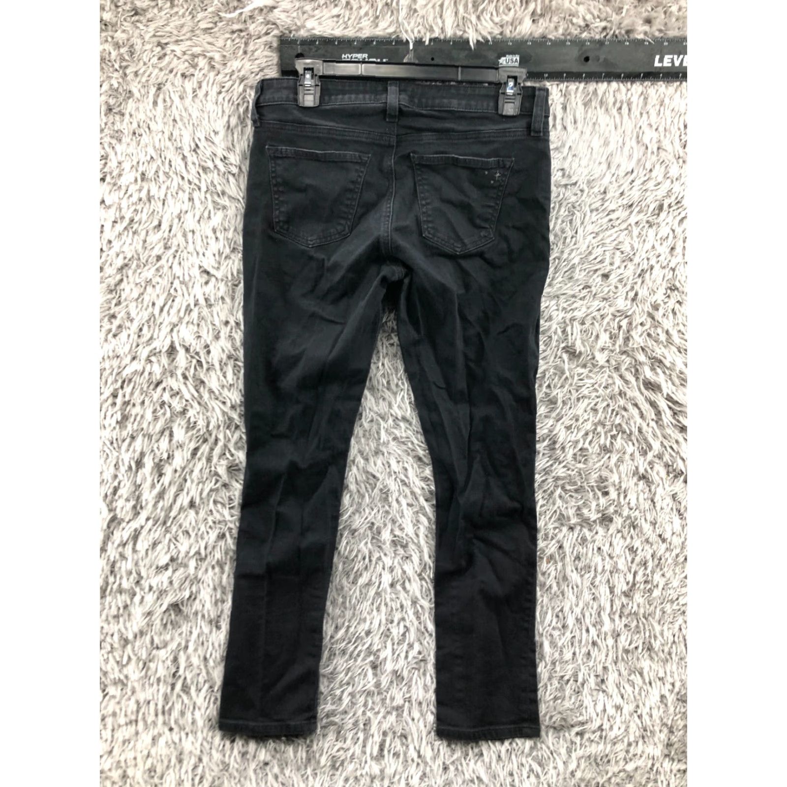 Vintage BIG STAR Jeans Skinny Size 12 Womens Black Dark Wash Denim 5-Pocket Regular Rise Low 28in Inseam 28in Belt Loops Zipper Button Logo Fashion Clothing Size 34" / US 12 / IT 48 - 5 Thumbnail