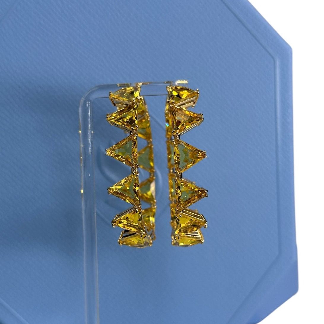 Swarovski Swarovski Millenia hoop earrings Yellow, Gold-tone plated Size ONE SIZE - 2 Thumbnail