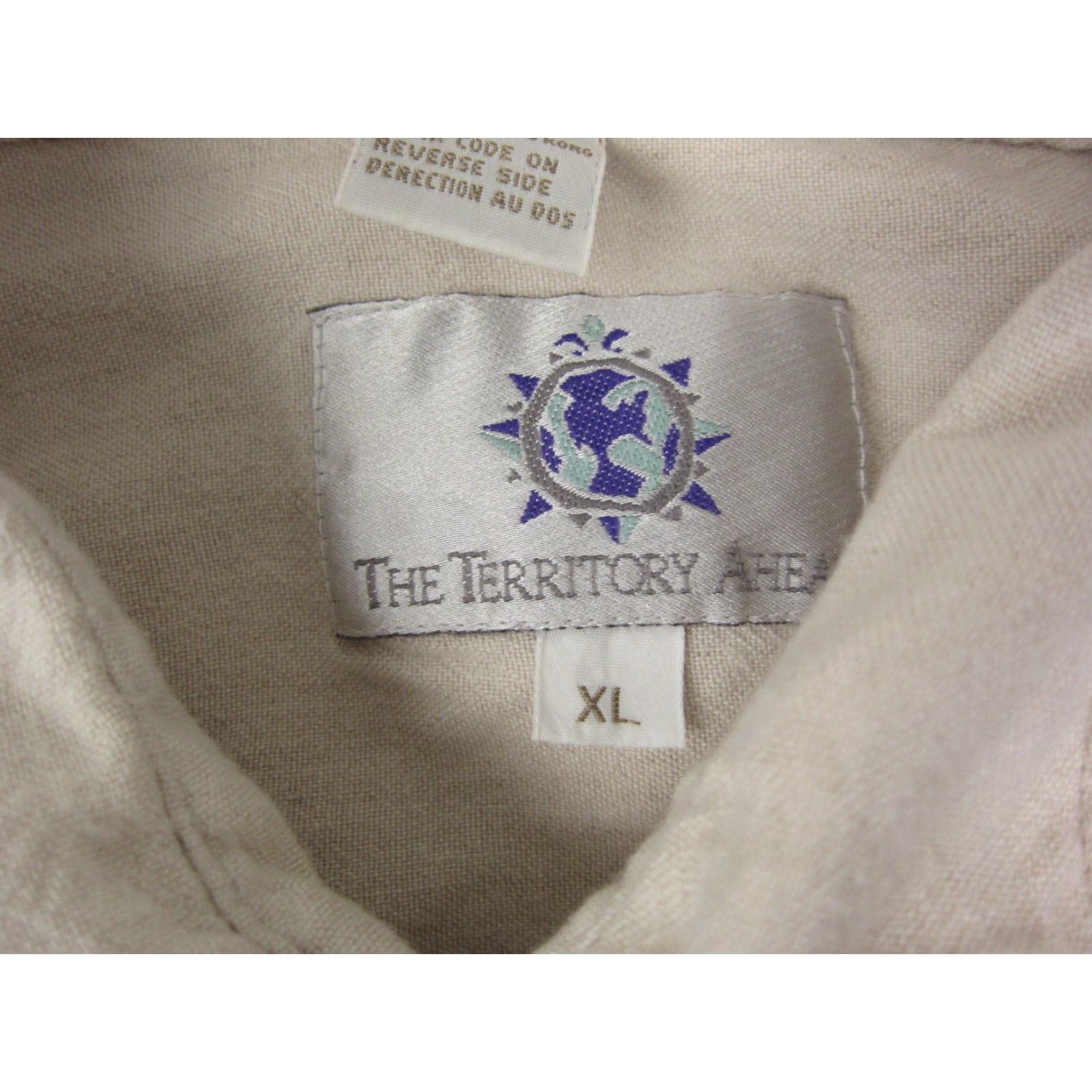 The Territory Ahead VINTAGE Territory Ahead Shirt Mens XL Beige Linen Cotton Button-Up Long Sleeve Collared 90s Western Casual All Seasons Size US XL / EU 56 / 4 - 4 Thumbnail