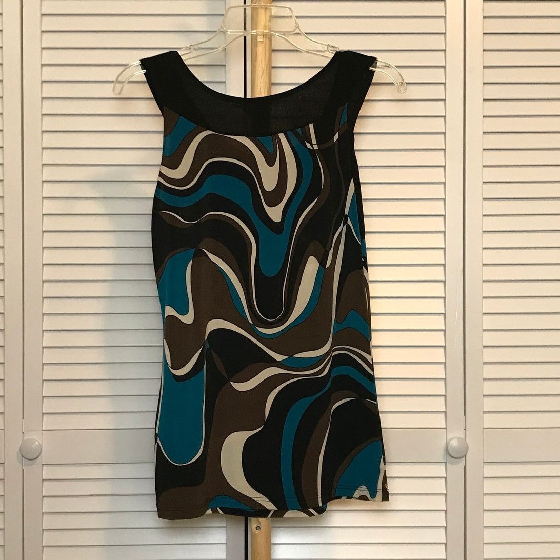 Other Agenda Abstract Scoop Neck Sleeveless Blouse M Size M / US 6-8 / IT 42-44 - 2 Thumbnail