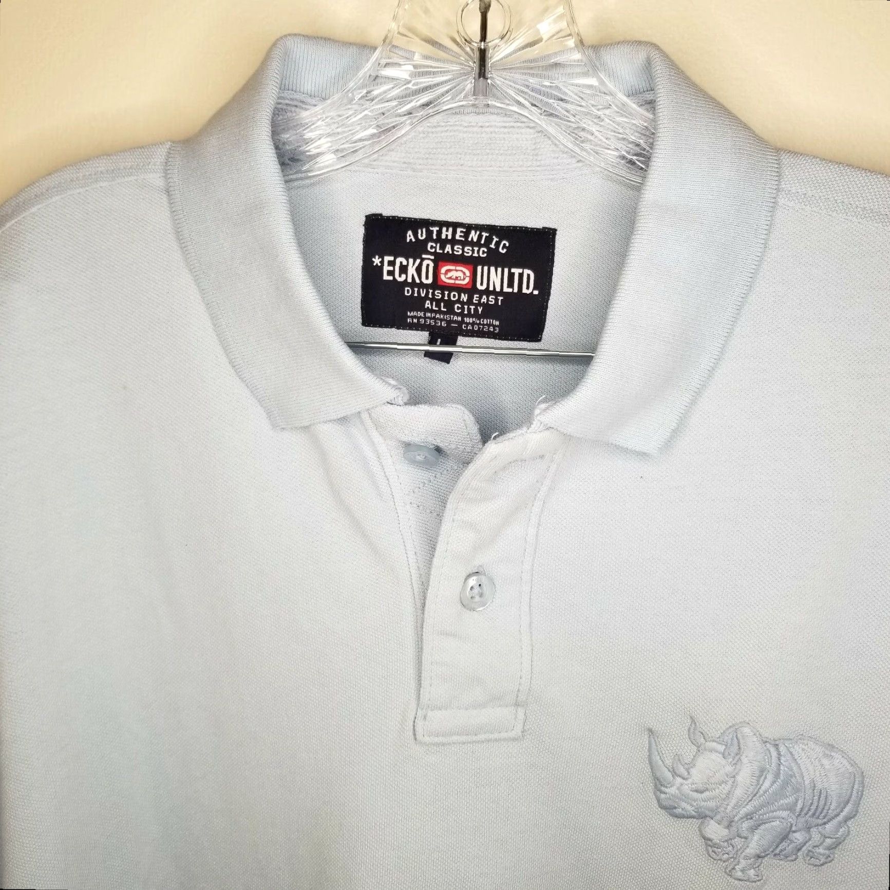 Ecko Unltd. Ecko Unltd Mens Blue Embroidered Rhino Short Sleeve Polo Large Size US L / EU 52-54 / 3 - 3 Thumbnail