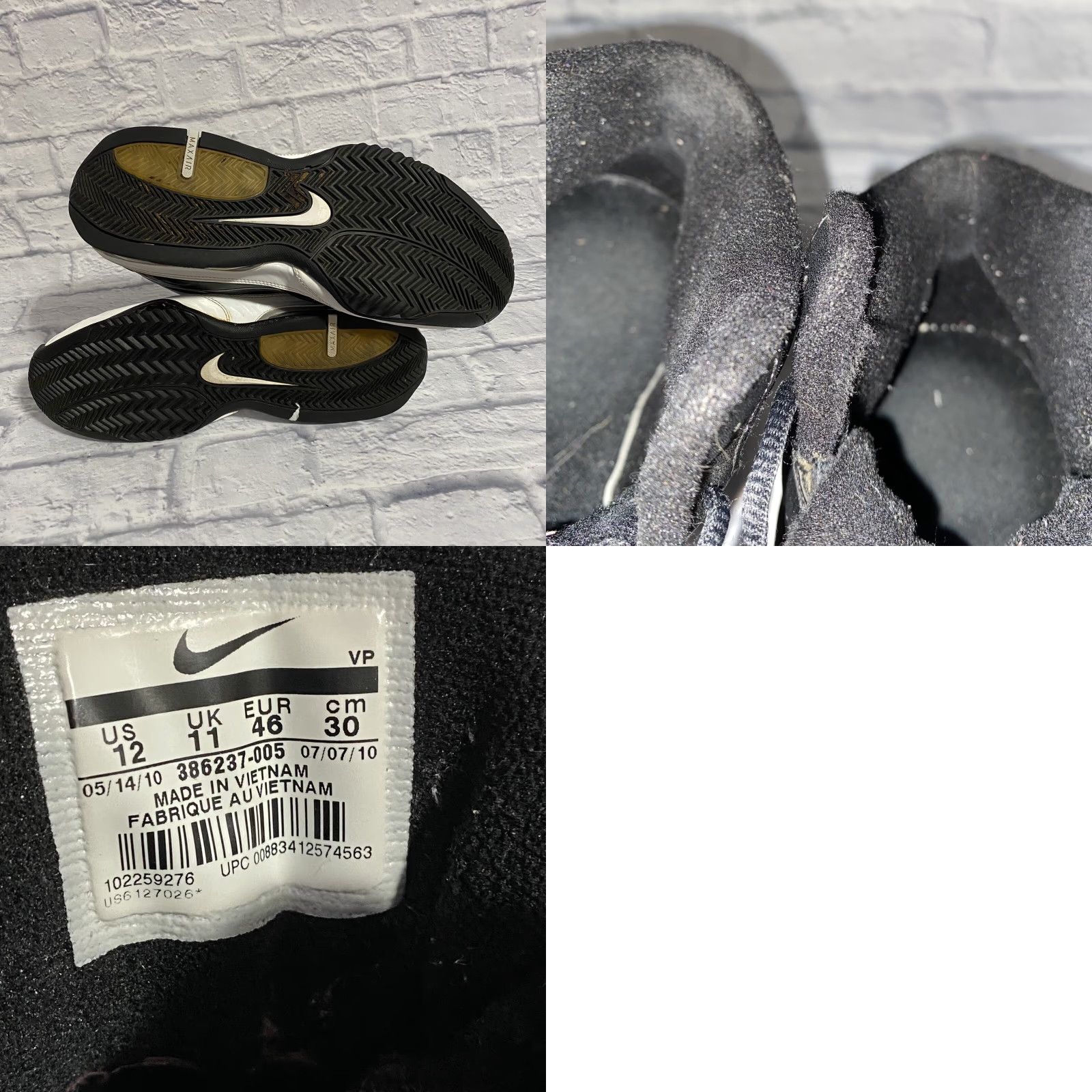 Nike Nike Air Max Turnaround Black / White Athletic Sneakers Men’s Size 12 386237-005 Sneakers Athletic Nike Men Classic Basketball Outdoor Sports 2010 Size US 11 / EU 44 - 8 Thumbnail