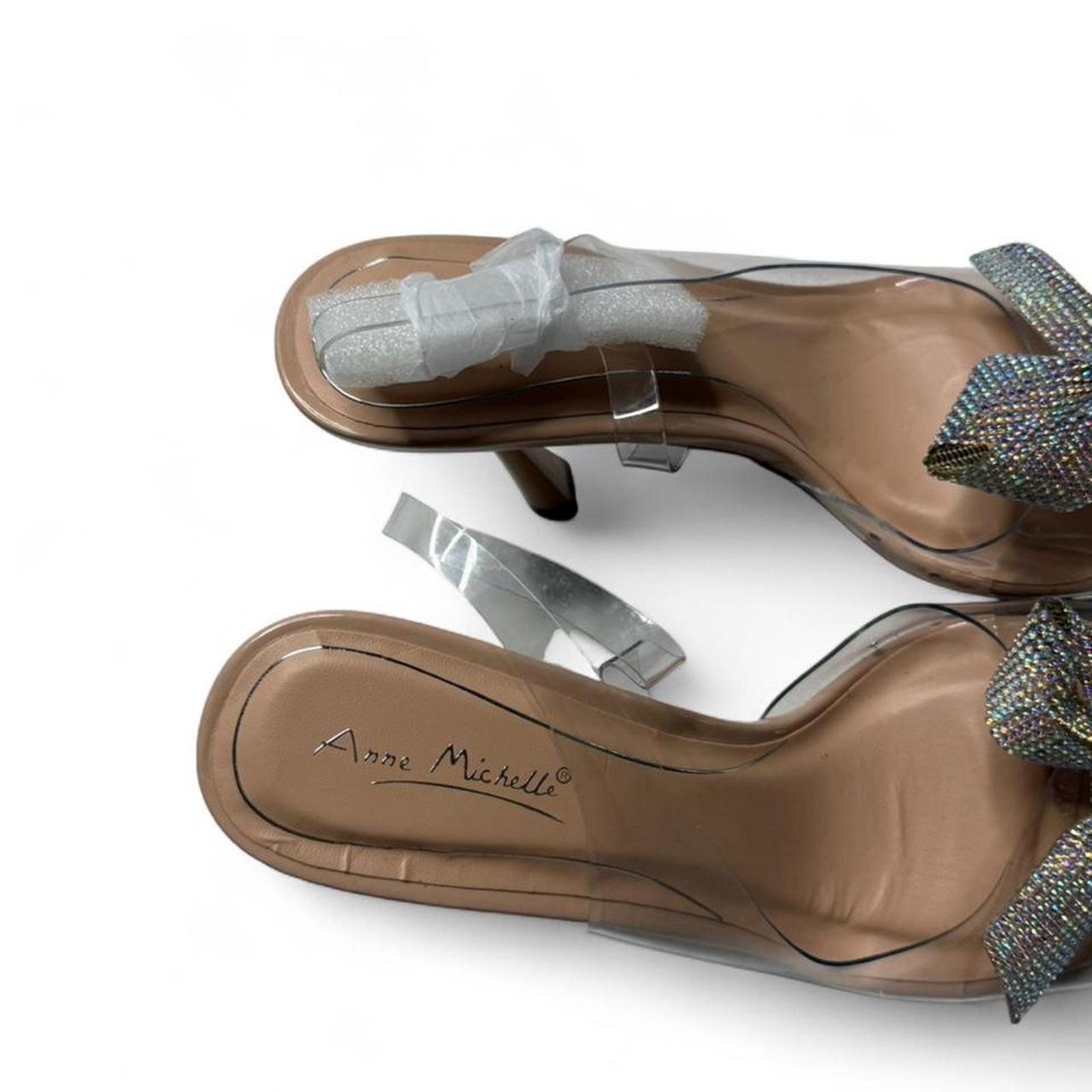 Other Anne Michelle clear heels with cute iridescent bows size 6.5 Size US 6.5 / IT 36.5 - 3 Thumbnail
