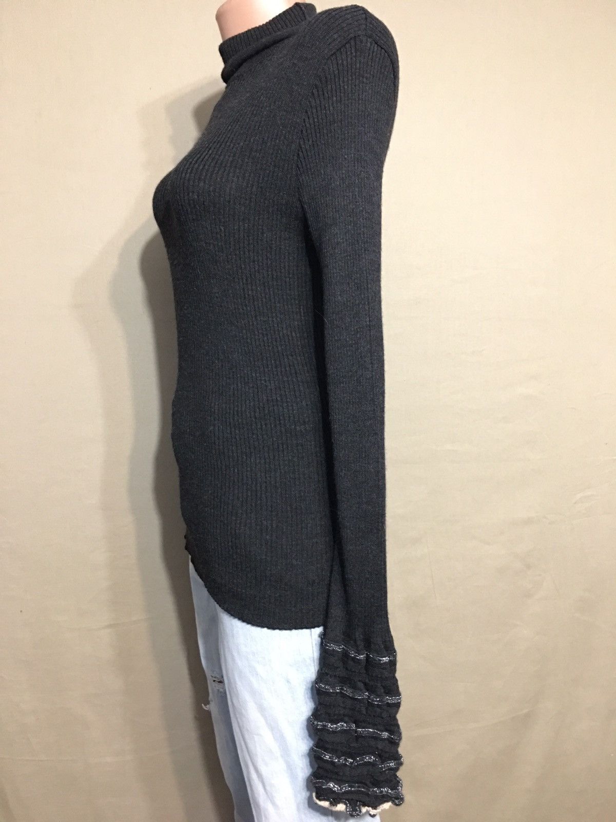 Marithe + Francois Girbaud Marithe Francois Girbaud Black Wool Designer Sweater EU 40 Size M / US 6-8 / IT 42-44 - 4 Thumbnail