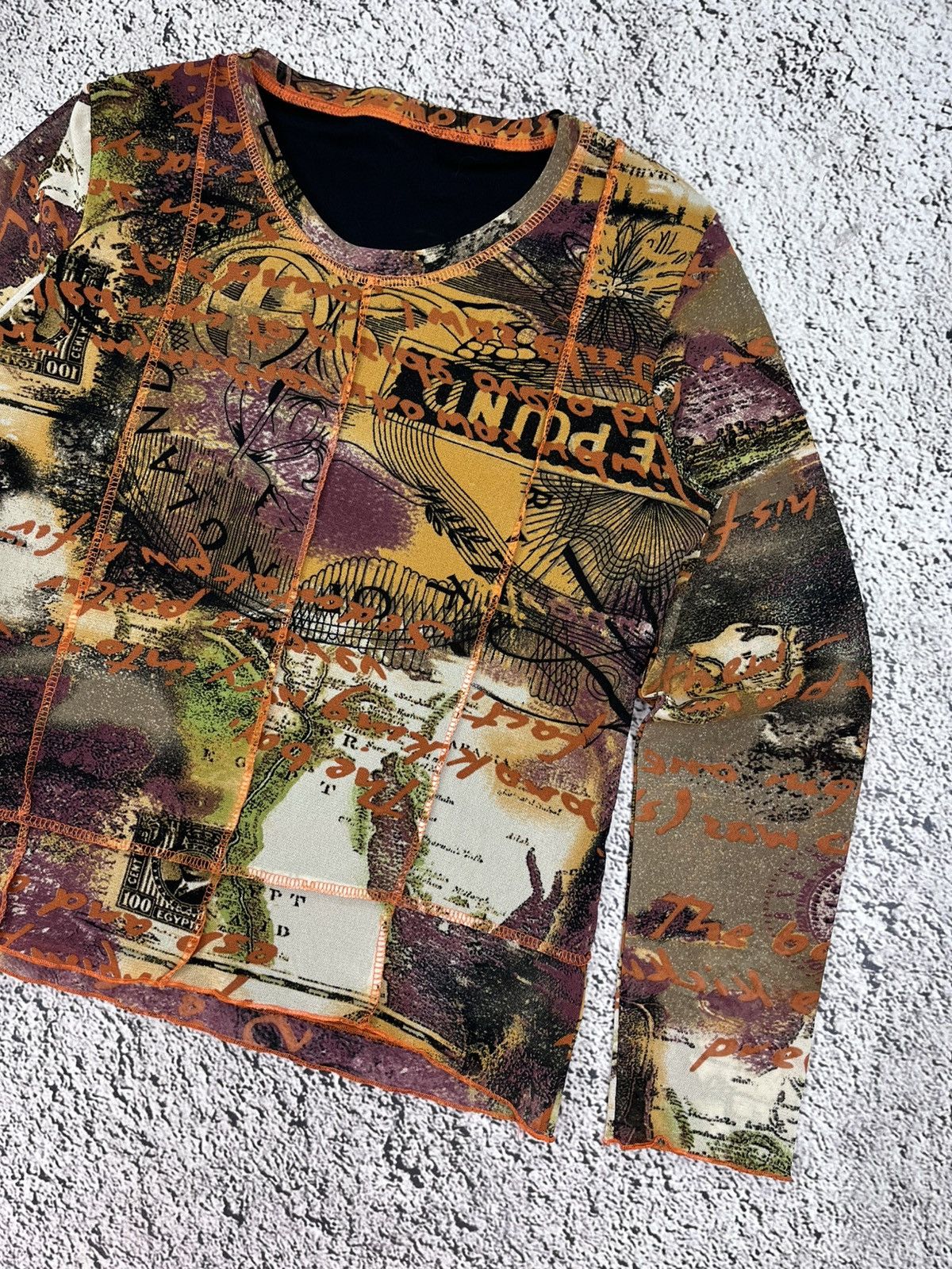 Japanese Brand Vintage JPG Style AOP Mesh Longsleeve Top Japanese Glamour Size L / US 10 / IT 46 - 3 Thumbnail