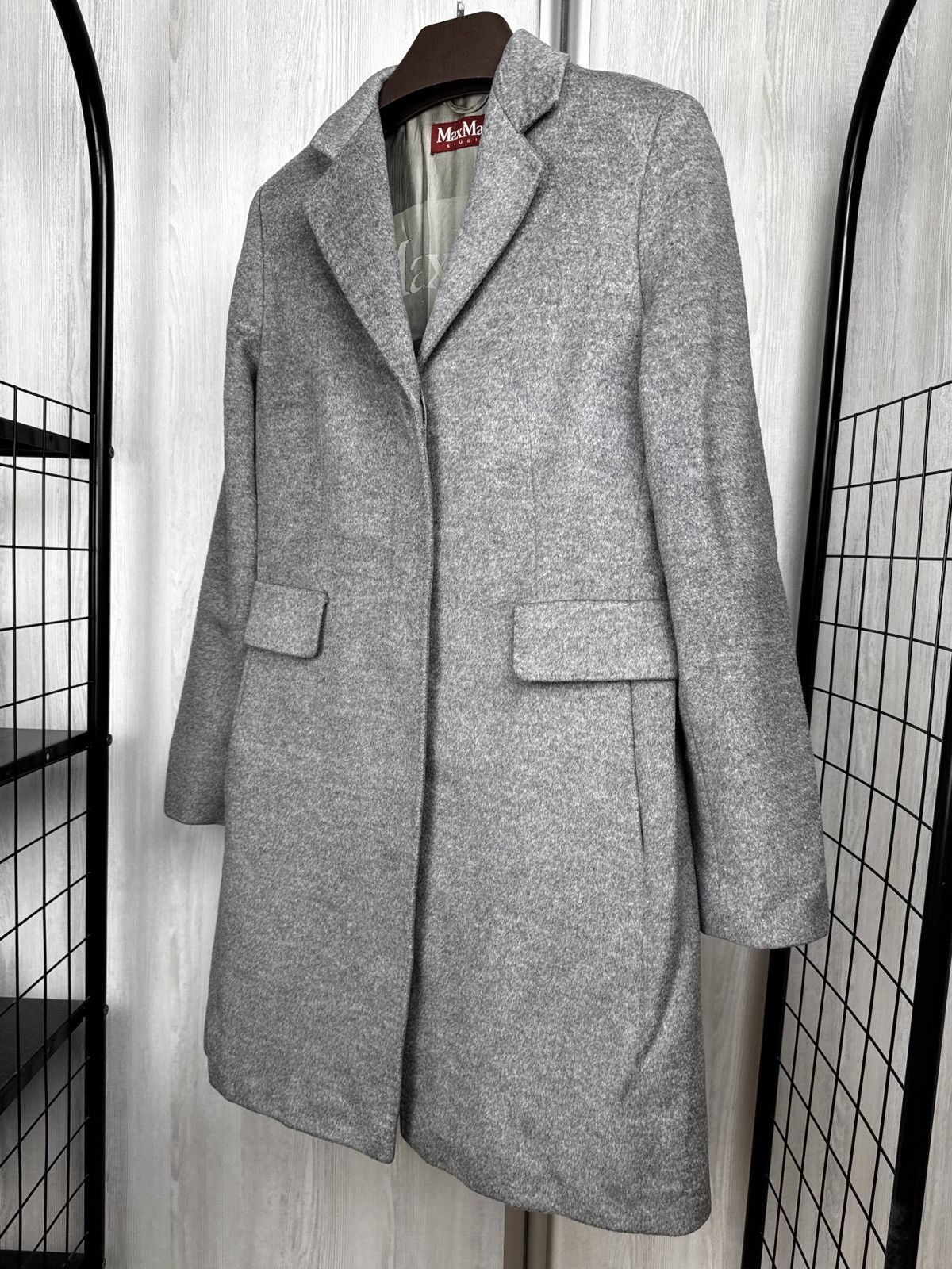 Max Mara Max Mara Studio Women's Wool Gray Coat Size US10 Size L / US 10 / IT 46 - 5 Thumbnail