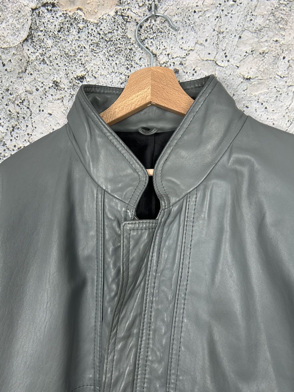 Genuine Leather Vintage Grey Genuine Leather Jacket Bomber Military 90s Rare Size US L / EU 52-54 / 3 - 3 Thumbnail