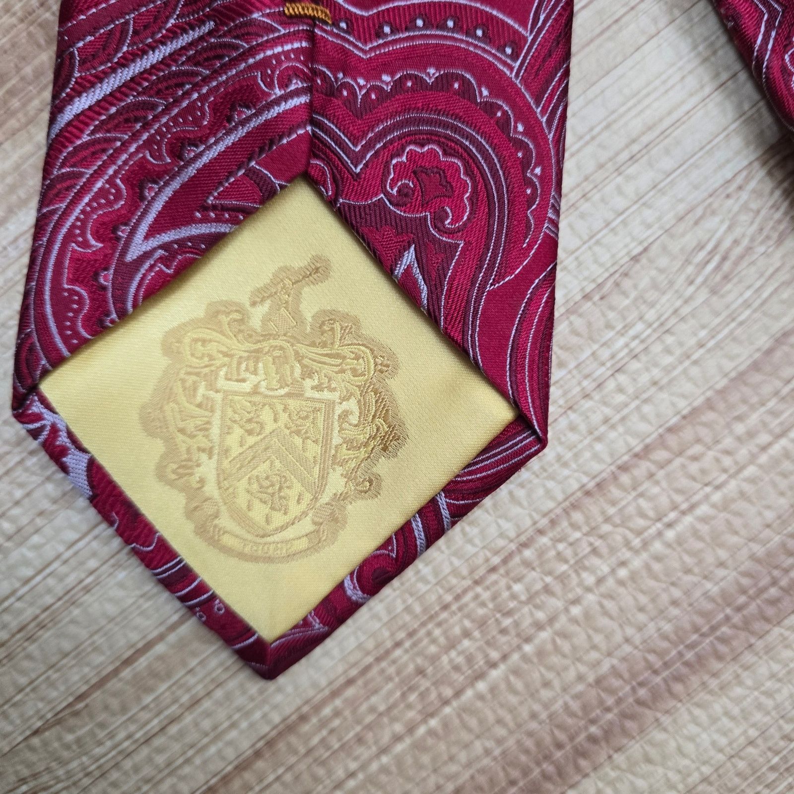 Donald Trump Donald J. Trump Signature Coll. Red Silver Paisley Silk Tie Size ONE SIZE - 3 Thumbnail