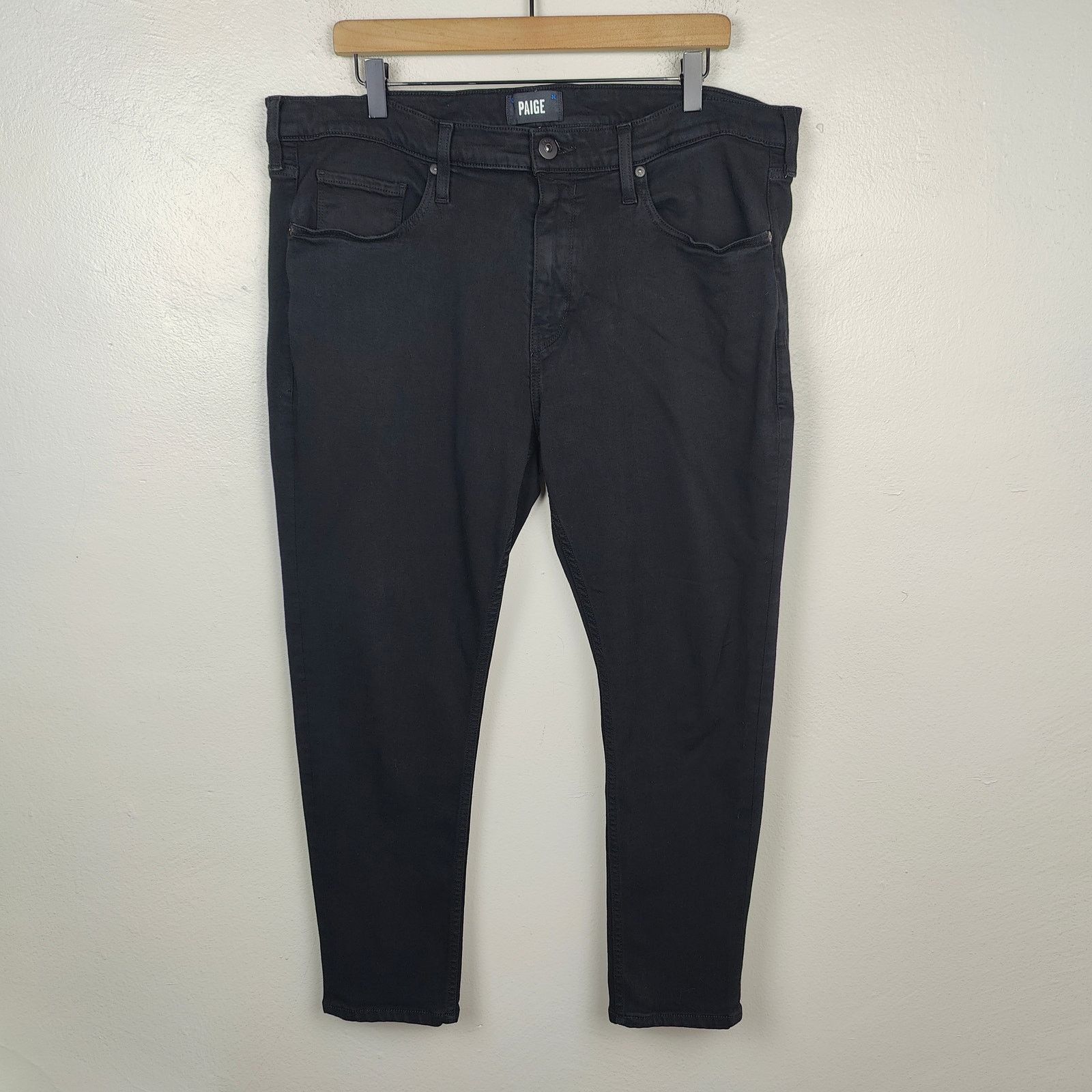 Paige Paige Lennox Jeans Men 38 Black Slim Straight Fit Moto Biker Size US 38 / EU 54 - 1 Thumbnail