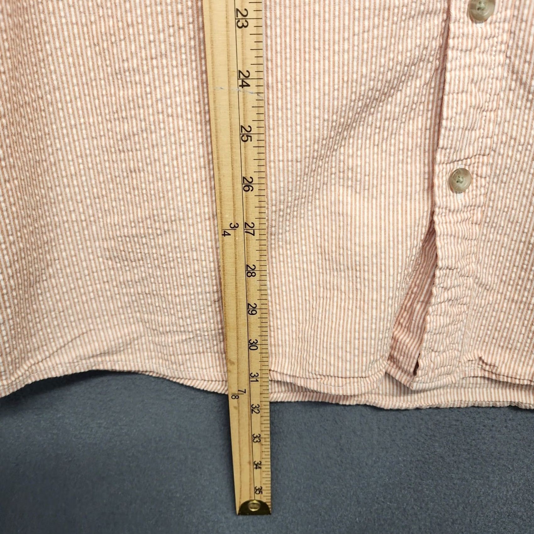 Eddie Bauer Eddie Bauer Shirt Men TXL Tall XL Seersucker Orange White Short Sleeve Button Up Size US XL / EU 56 / 4 - 6 Thumbnail