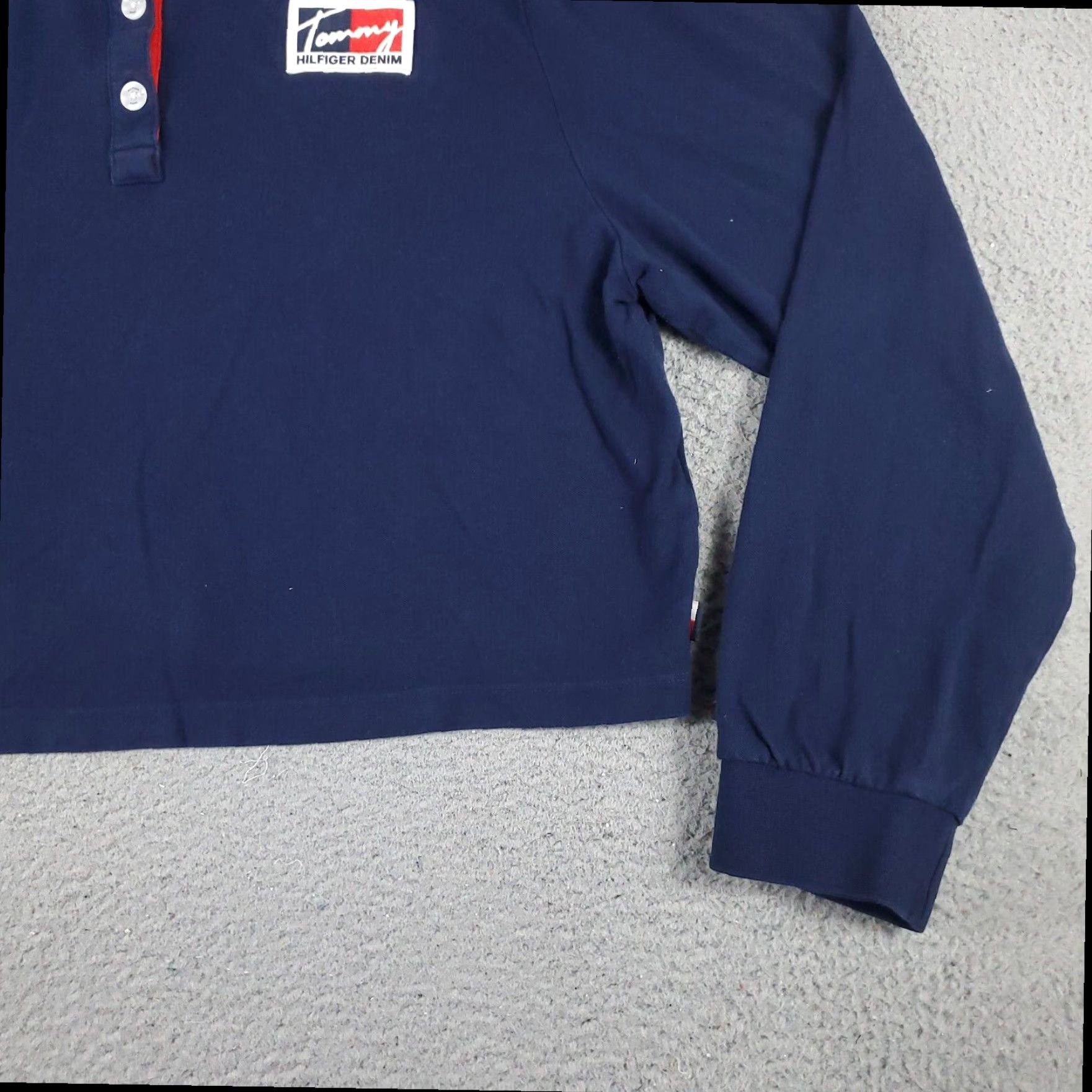 Tommy Hilfiger Tommy Hilfiger Polo Womens XL Extra Large Blue Crop Top Long Sleeve Size XL / US 12-14 / IT 48-50 - 5 Thumbnail