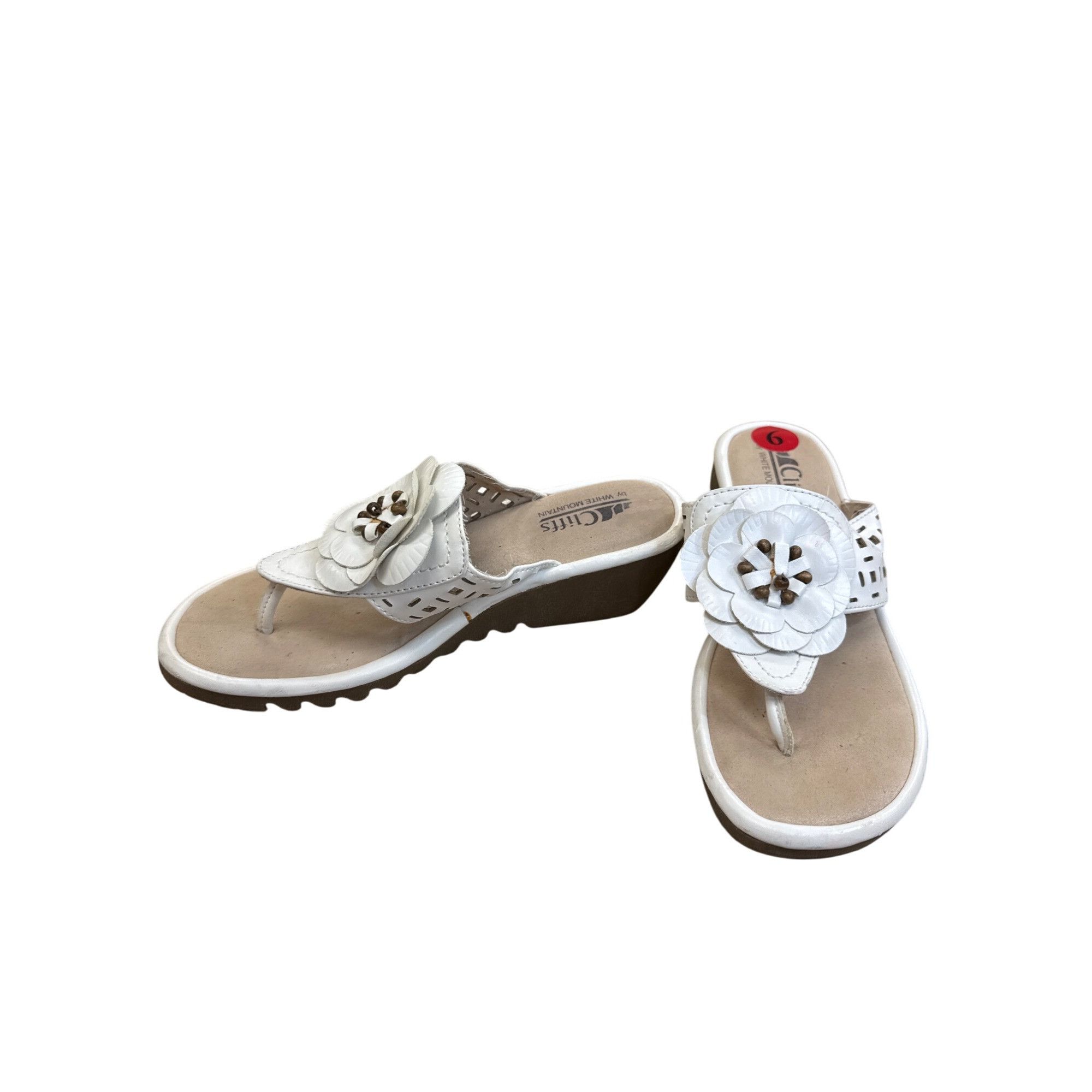 Other Cliffs By White Mountain Womens White Floral Slip-On Sandals Size US 6 / IT 36 - 2 Thumbnail