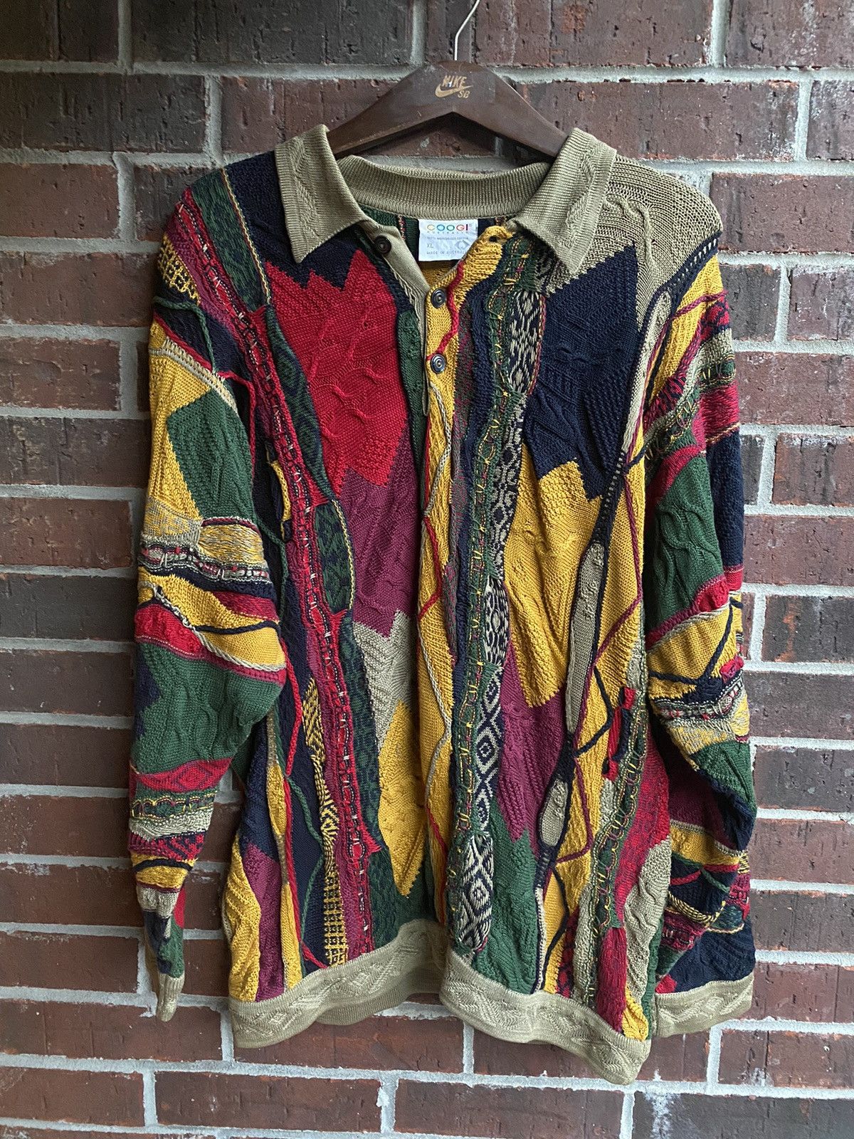 image of Coogi Sweater Australia XL Multi Color 90’S 3D Knit, Men's