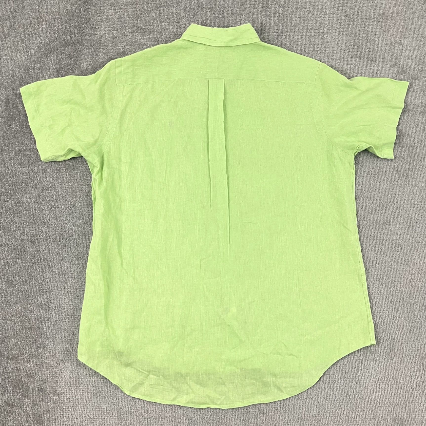 Ralph Lauren VINTAGE Ralph Lauren Shirt Men Large Linen Short Sleeve Green 100% Linen Button-Down Preppy Classic Size US L / EU 52-54 / 3 - 7 Thumbnail