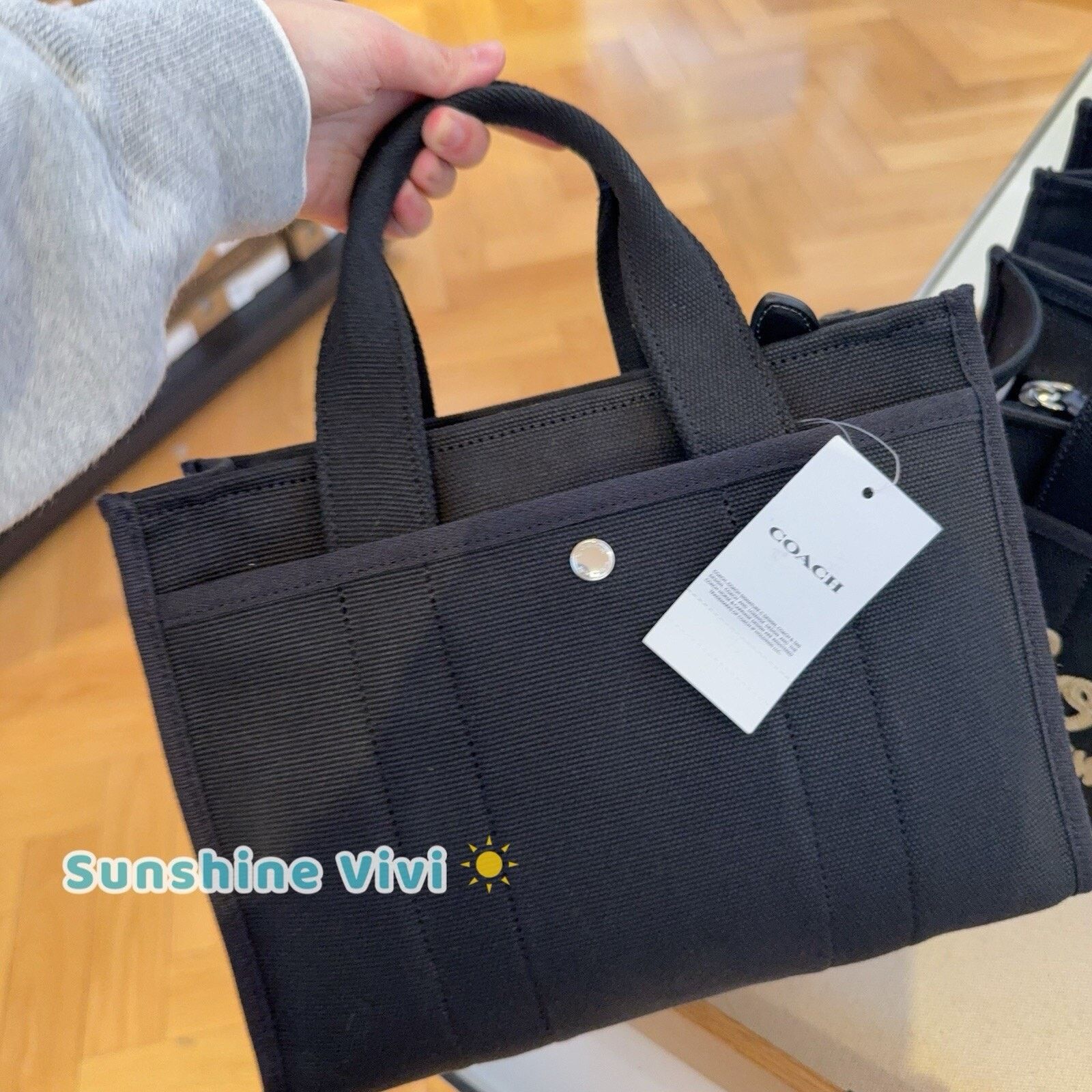 Coach NWT Coach CP158 Tote Bag Cargo Canvas Leather Black Zipper Size ONE SIZE - 4 Thumbnail