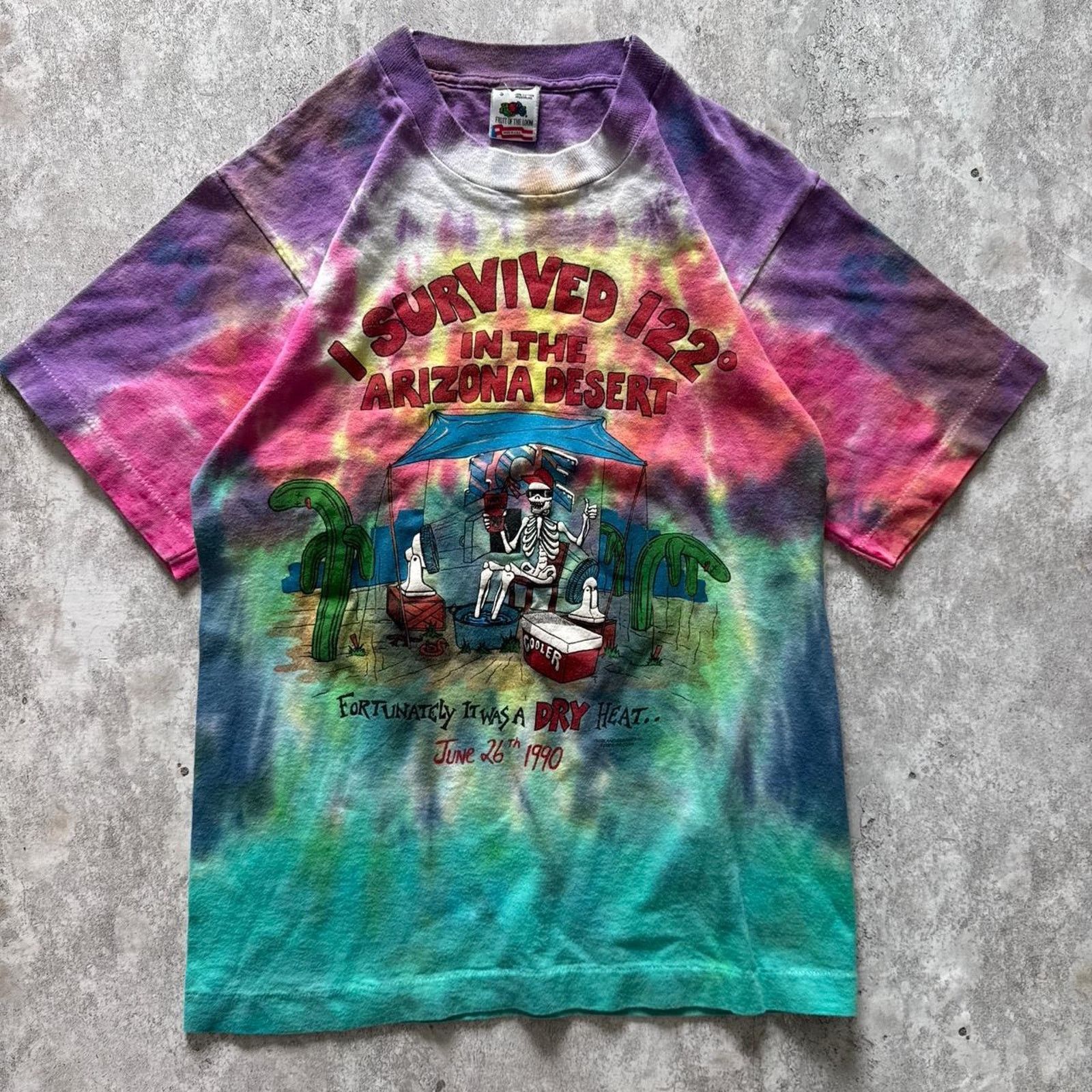 Fruit Of The Loom Vintage 90's Survived the Arizona Desert T-Shirt –Size Small Size US S / EU 44-46 / 1 - 1 Thumbnail