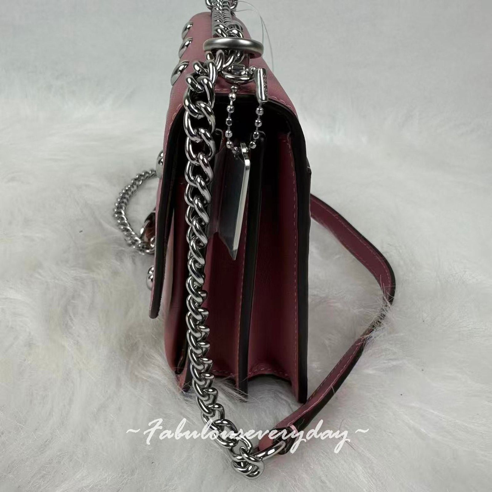 Coach Coach Mini Klare Crossbody Heart Rivets/Leather/Silver/Peony Size ONE SIZE - 6 Thumbnail