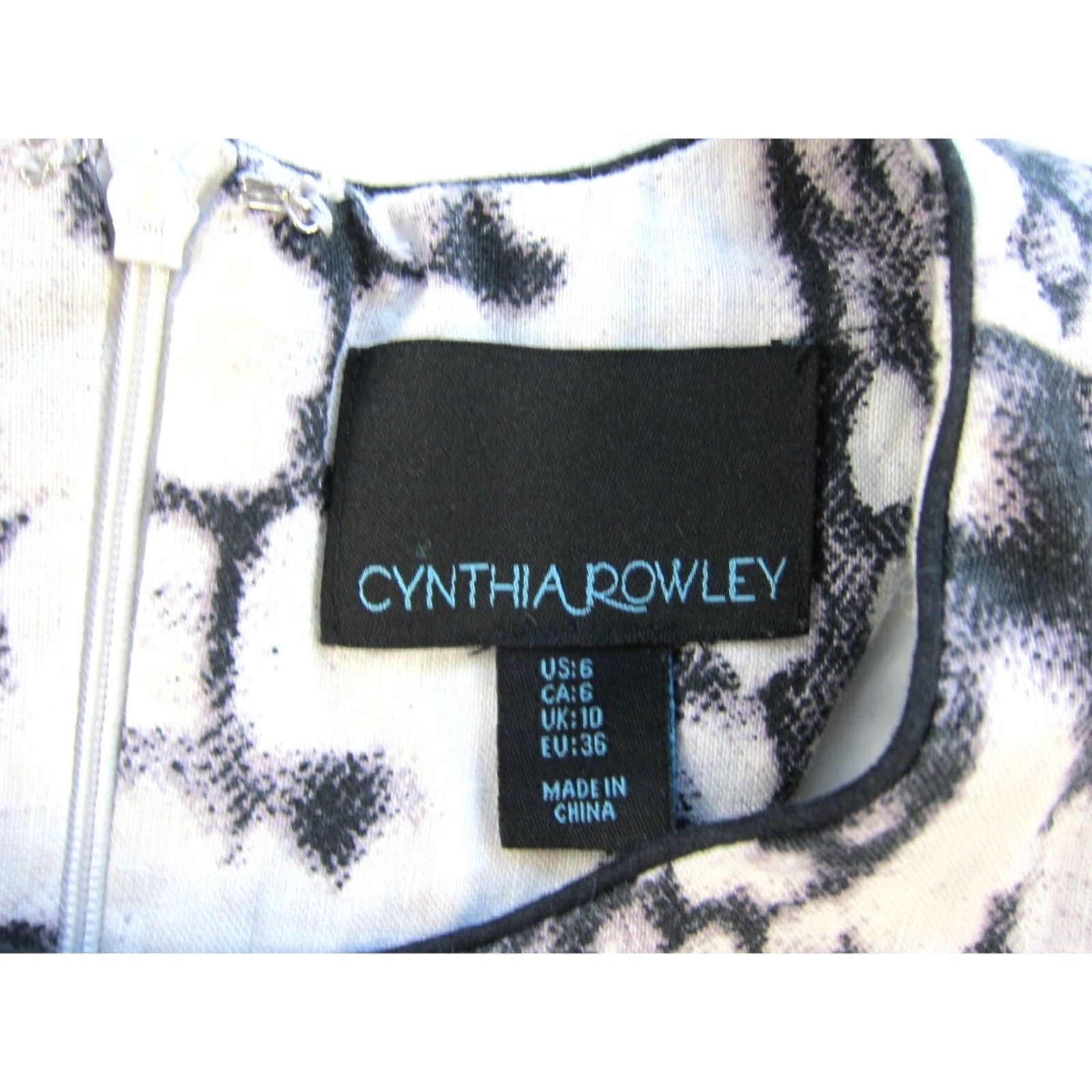 Cynthia Rowley Cynthia Rowley 100% Linen Black White Purple Snake Print Tank Sheath Dress 6 Size M / US 6-8 / IT 42-44 - 3 Thumbnail