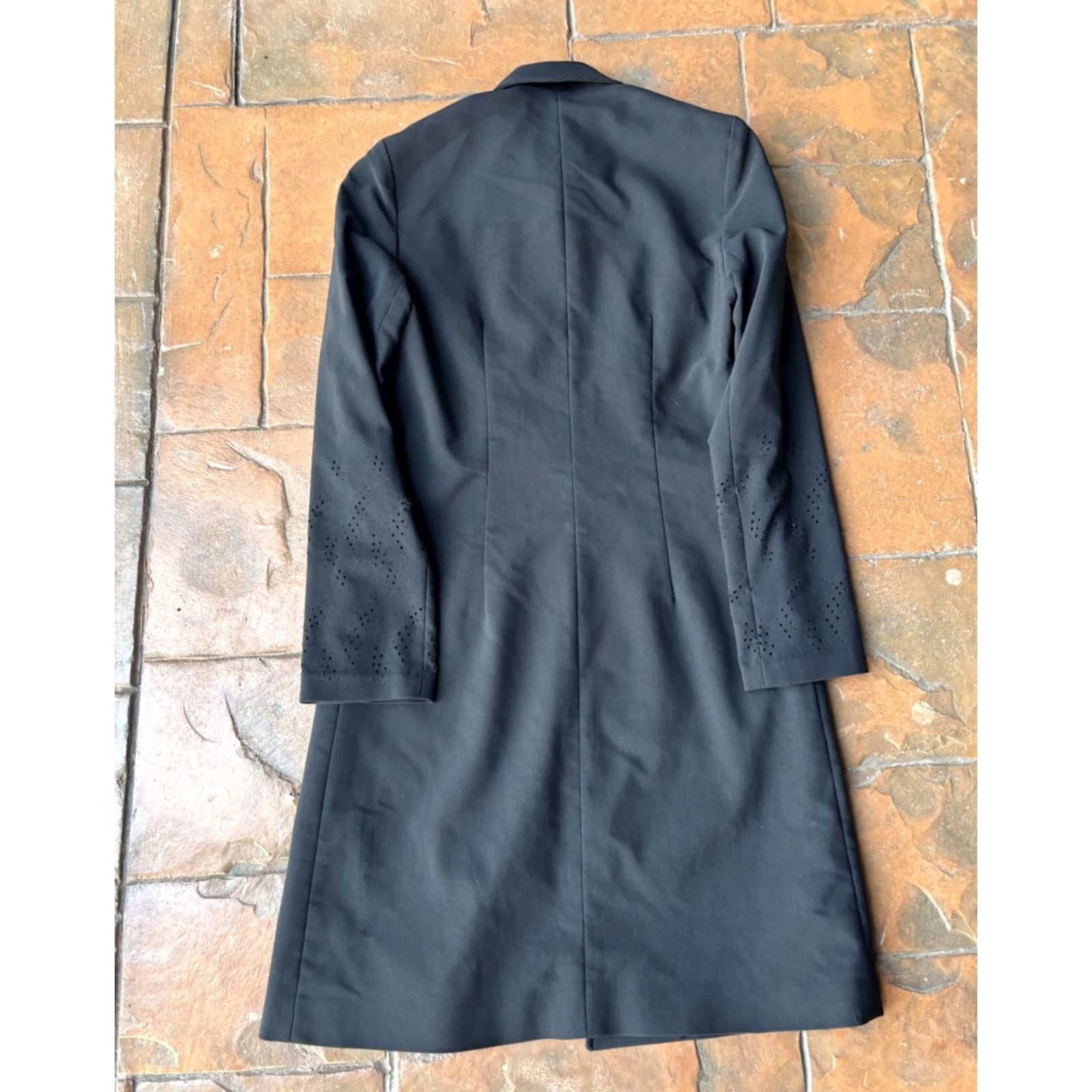 Vintage VINTAGE Cynthia Steffe Dress Coat Trench Coat Jacket Women’s 1/2 Black Gray Long Sleeve Buttoned Lined Woven Polyester Weathergear 90s Mens? Women’s Size XS / US 0-2 / IT 36-38 - 3 Thumbnail
