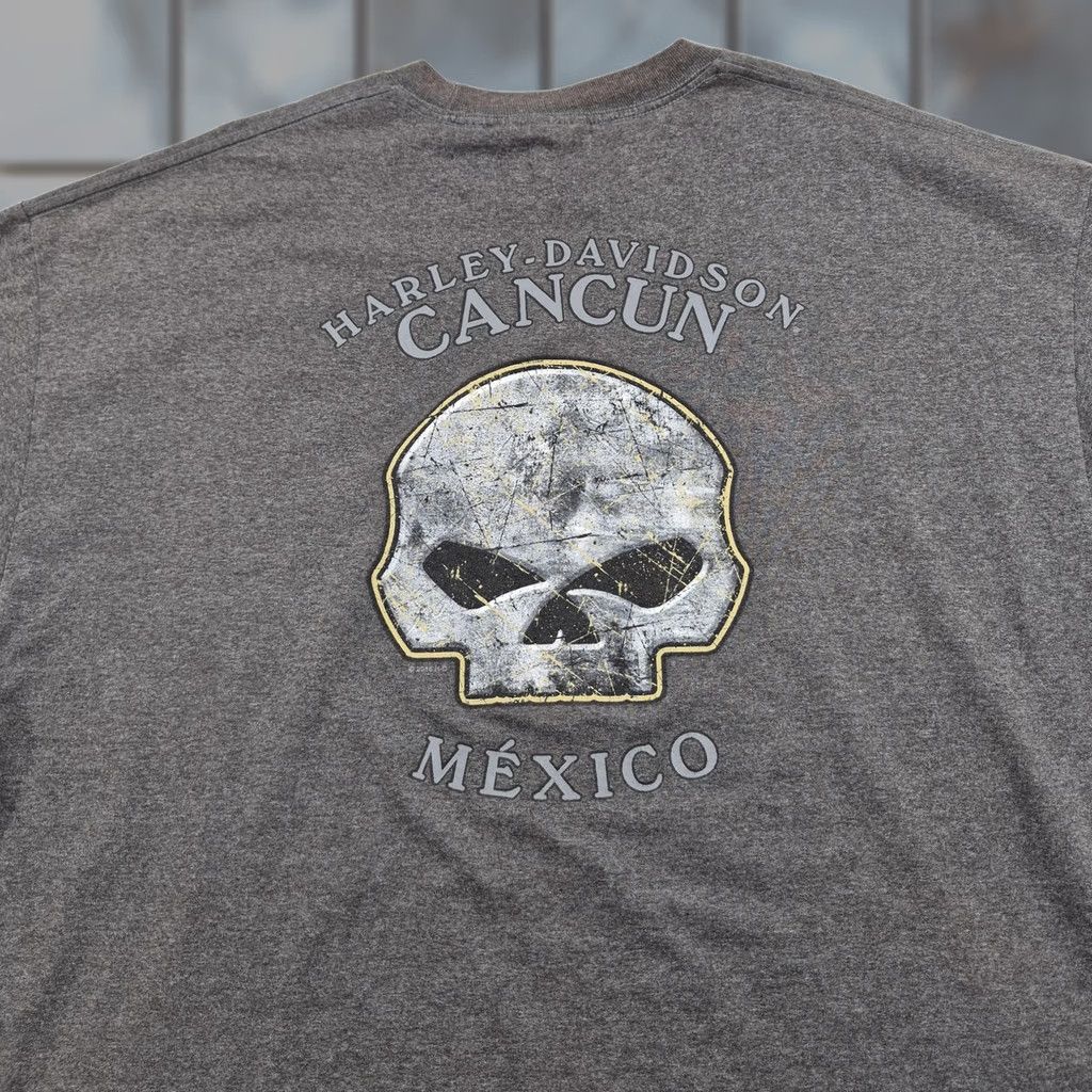 Harley Davidson Harley-Davidson Shirt Mens 3XL Gray Skull Tank Graphic Biker Tee Cancun Mexico Size US XXL / EU 58 / 5 - 1 Thumbnail