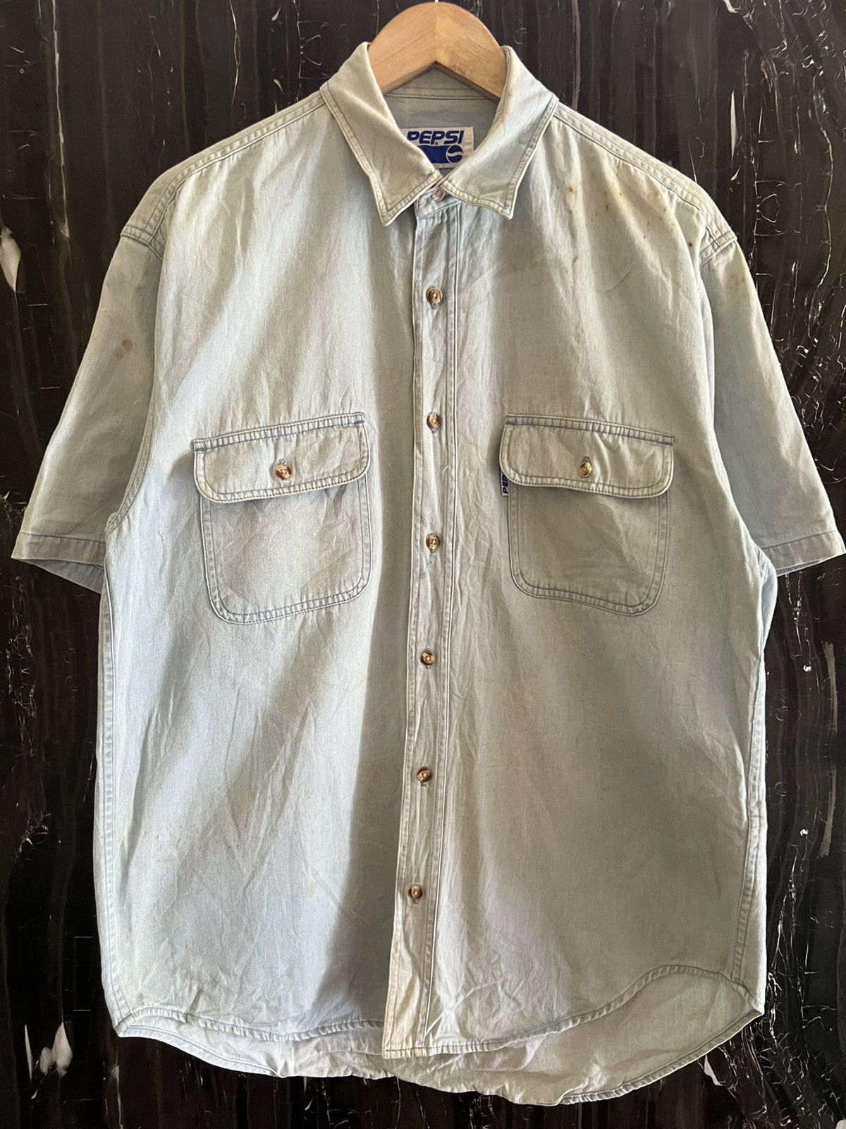 Vintage 🔥 Vintage Pepsi Short Sleeve Button-Up – Streetwear Classic Size US M / EU 48-50 / 2 - 1 Thumbnail