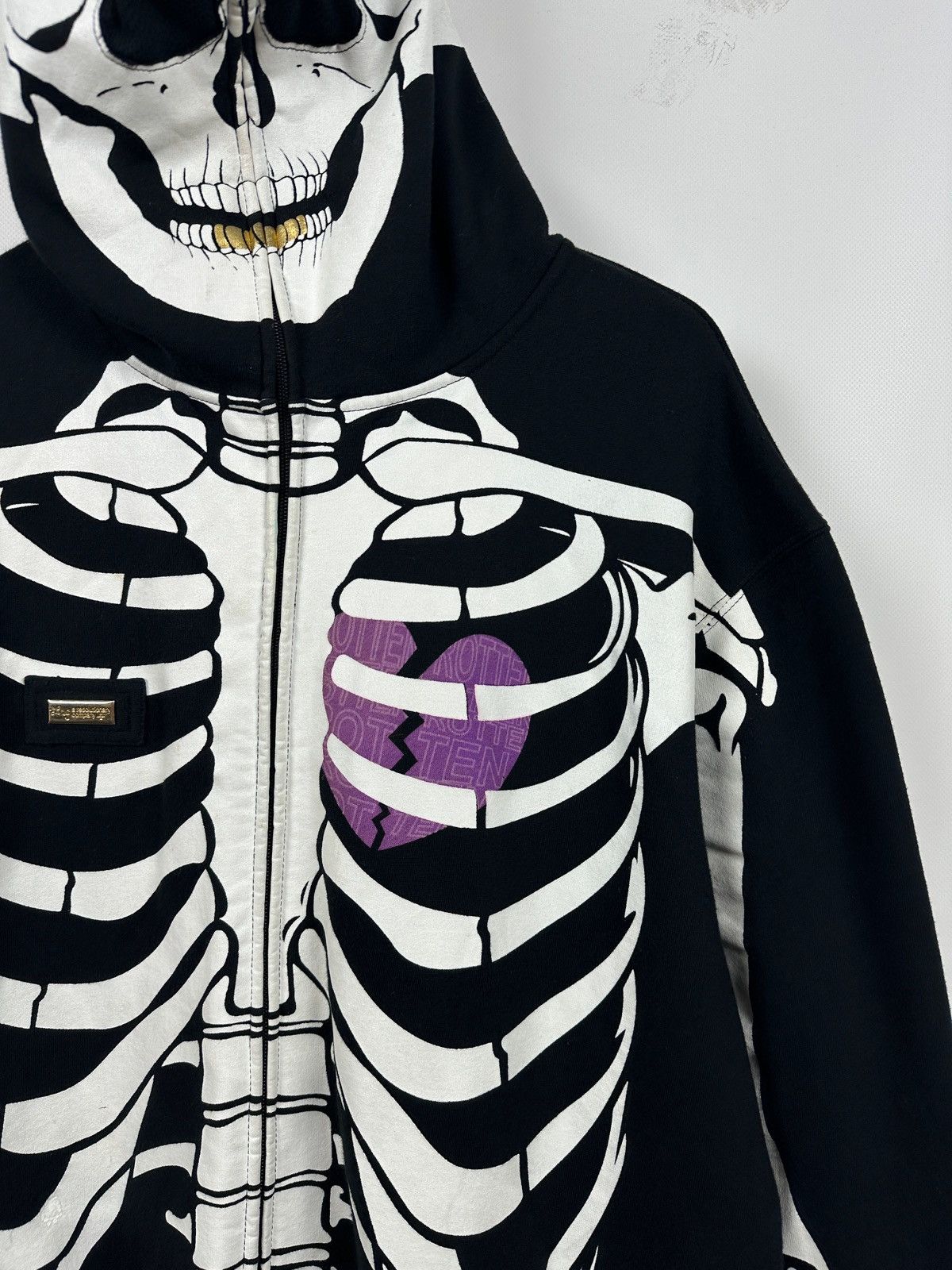LRG 2006 Vintage LRG Dead Serious Skeleton Hoodie Size US XL / EU 56 / 4 - 7 Thumbnail
