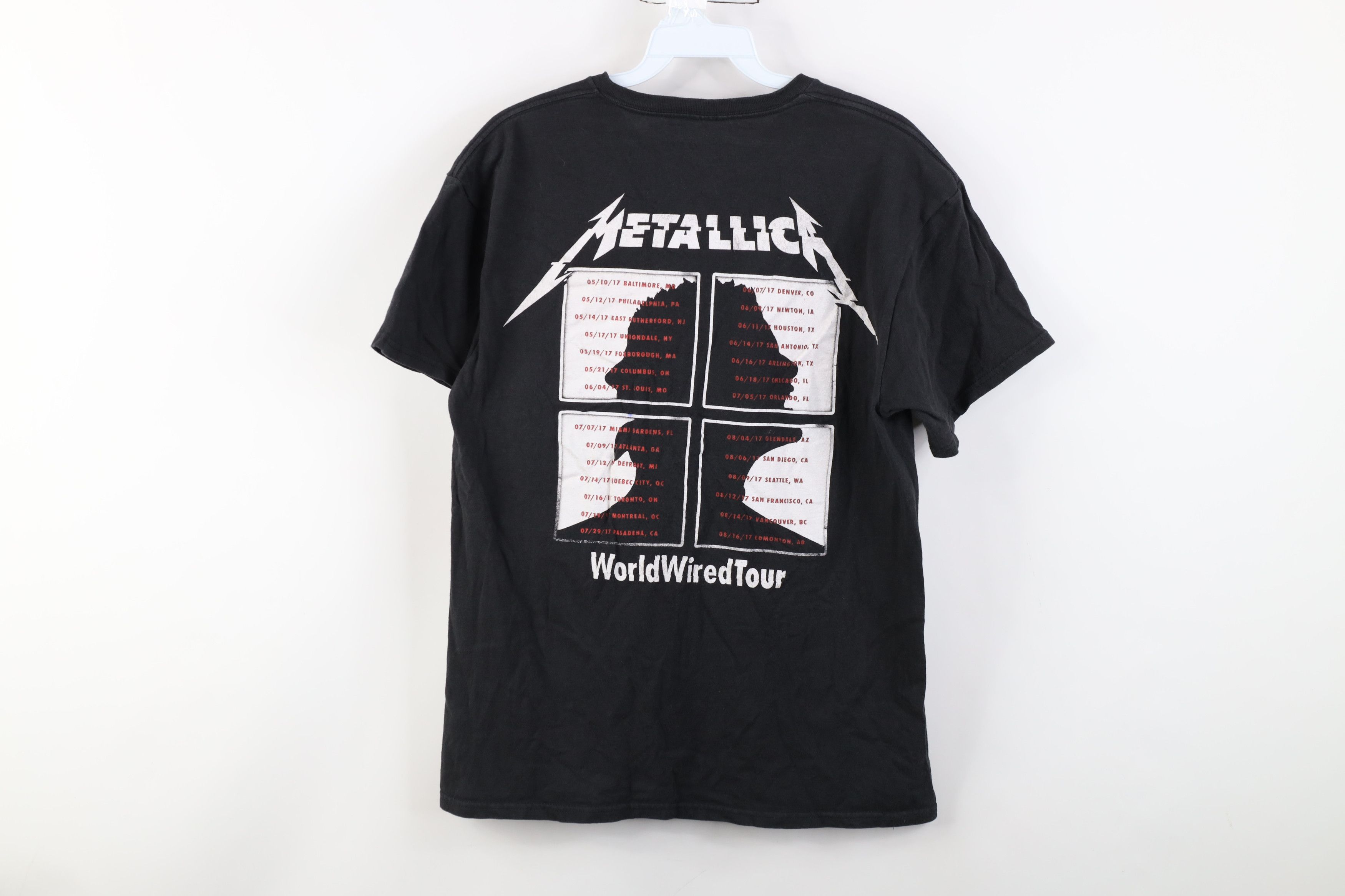Vintage Y2K World Wired Tour Metallica Band T-Shirt Black Cotton Size US M / EU 48-50 / 2 - 12 Thumbnail