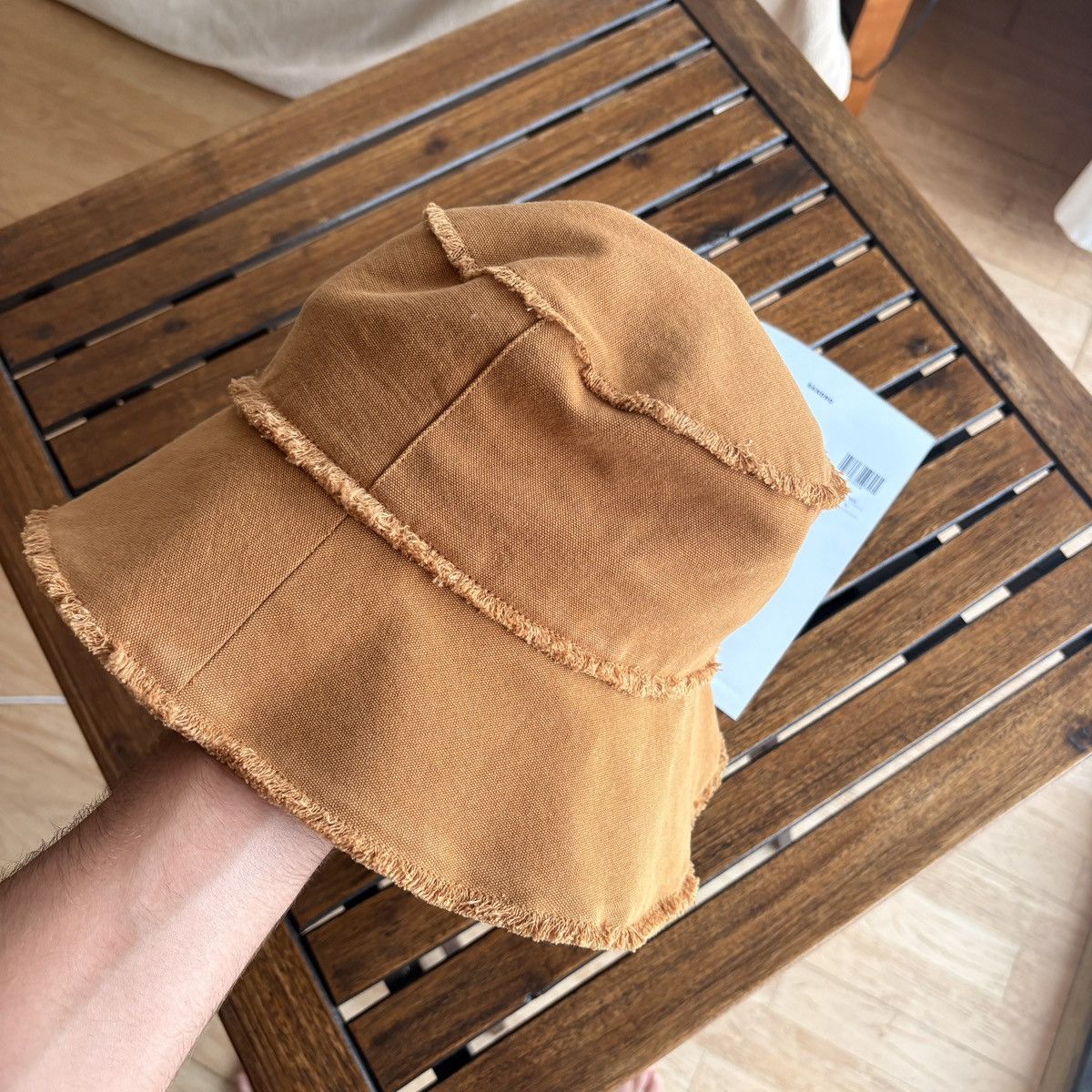 Sandro Sandro raw edge unisex hat - camel Size ONE SIZE - 2 Thumbnail