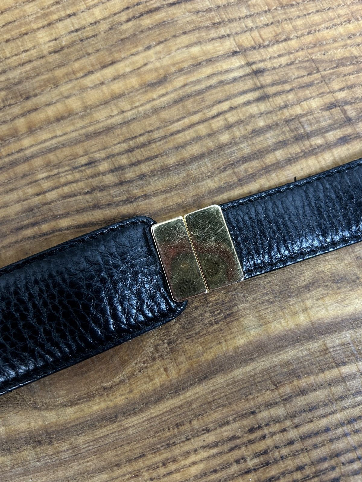 Gucci 80s Vintage Gucci Black Leather Made In Italy Belt Size ONE SIZE - 5 Thumbnail