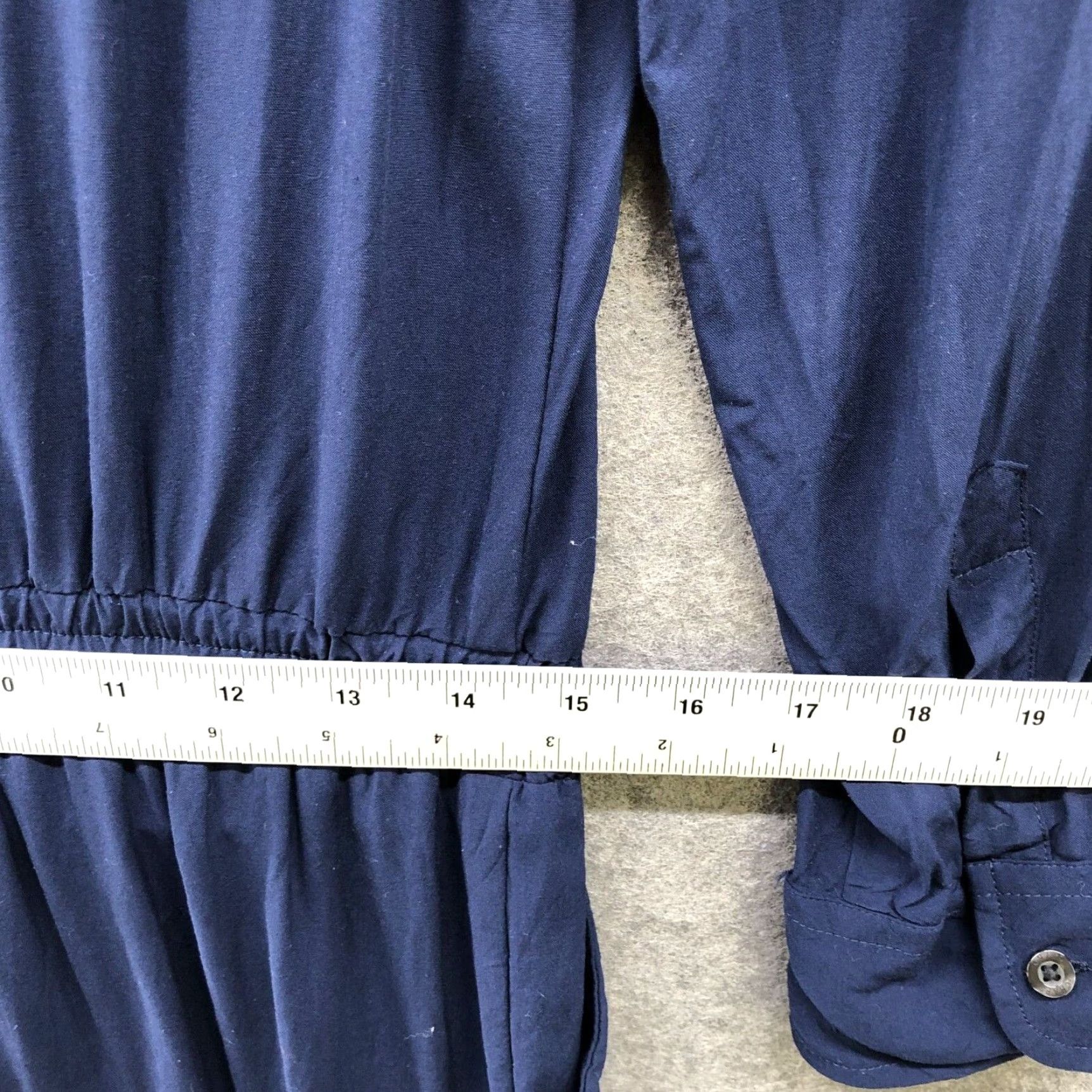 Chaps CHAPS Jumpsuit Shirt One-Piece Long Sleeve Women's S Blue 100% Viscose Button Down Pockets Casual Modern Utility Size S / US 4 / IT 40 - 6 Thumbnail