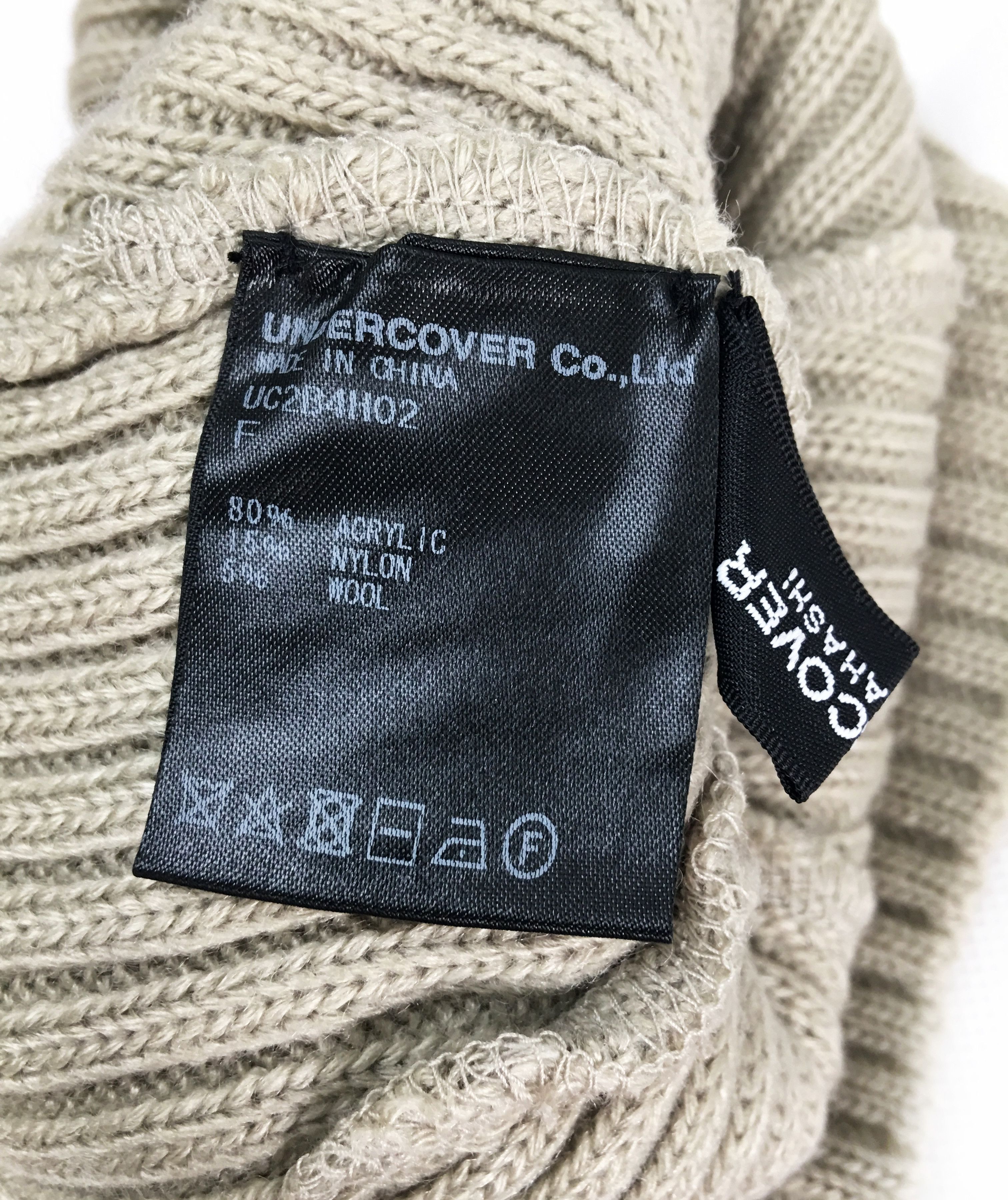 Undercover Undercover Ribbed Knit Beanie Hat Oatmeal UC2B4H02 Size ONE SIZE - 4 Thumbnail