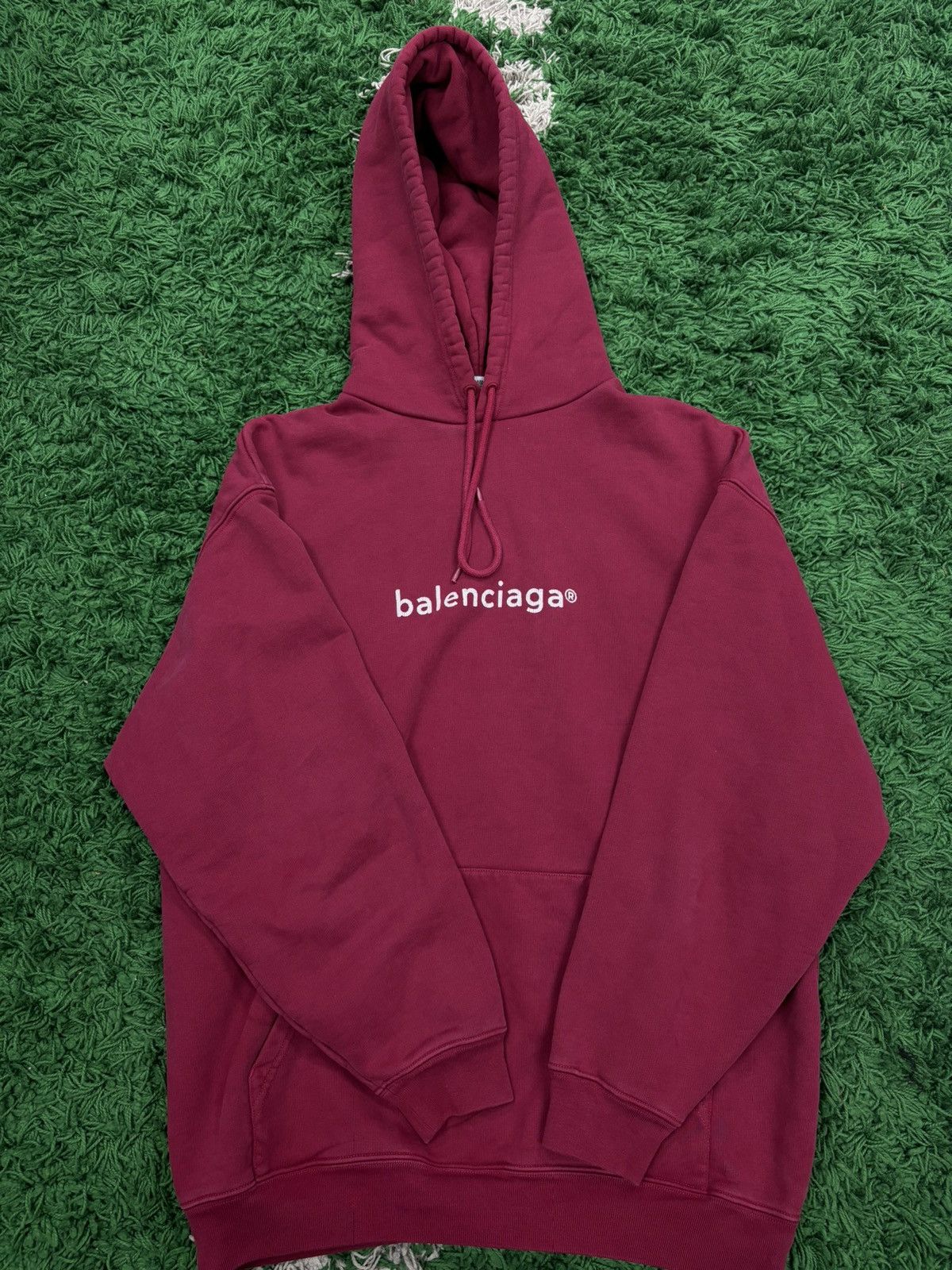 image of Balenciaga Core Logo Hoodie Small in Magenta, Men's