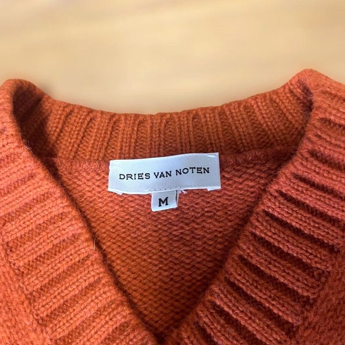 Dries Van Noten VINTAGE Dries Van Noten Sweater Orange V-Neck M 90s 2000s New Men Size US M / EU 48-50 / 2 - 7 Thumbnail