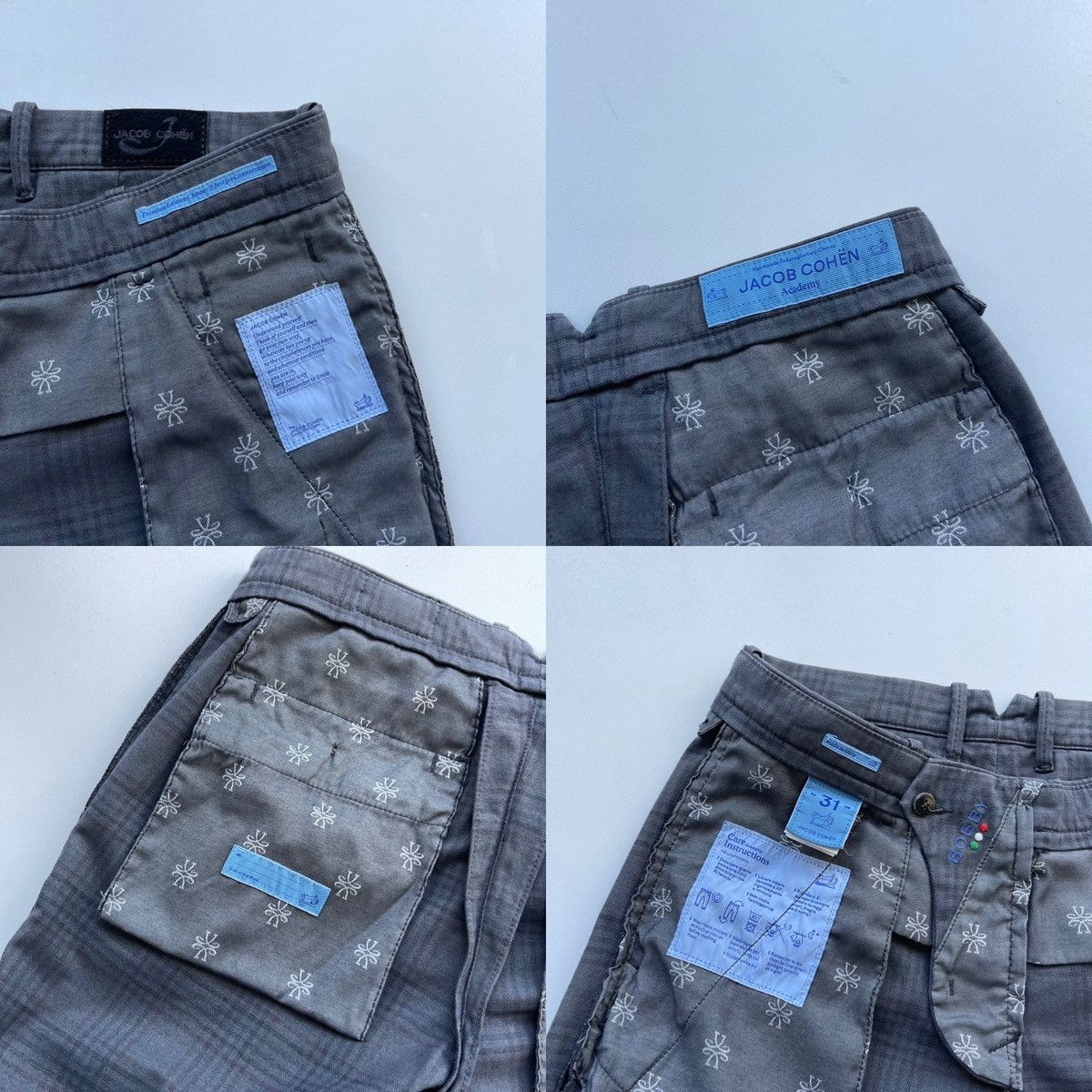 Jacob Cohen Jacob Cohen Academy Bobby Stretch Luxury Chino Checked Pants Size US 31 - 10 Thumbnail