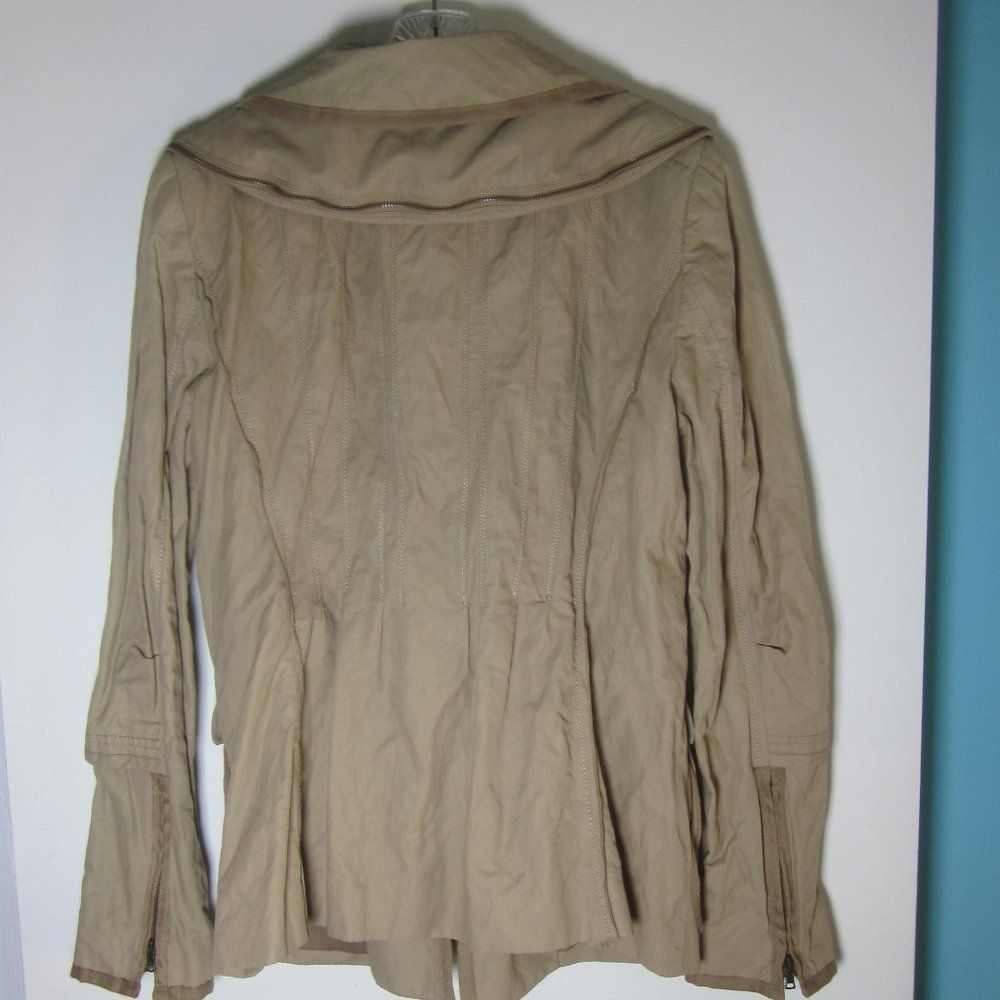 Elie Tahari Elie Tahari Womens Size M Khaki Zip Front Trench Style Stowa Size M / US 6-8 / IT 42-44 - 10 Thumbnail