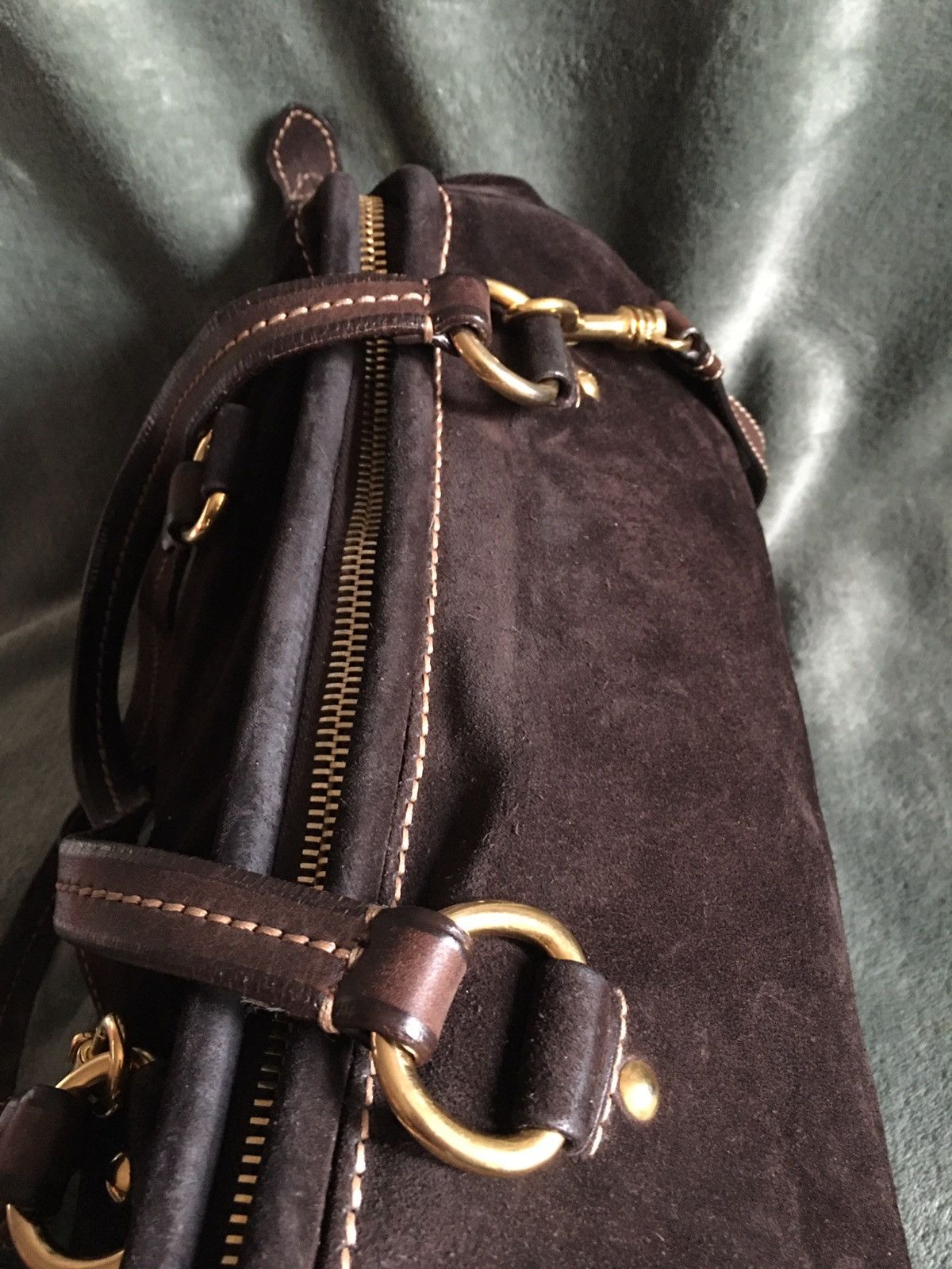 Car Shoe Car Shoe by PRADA Milano Brown Suede Shoulder Tote Bag Size ONE SIZE - 7 Thumbnail