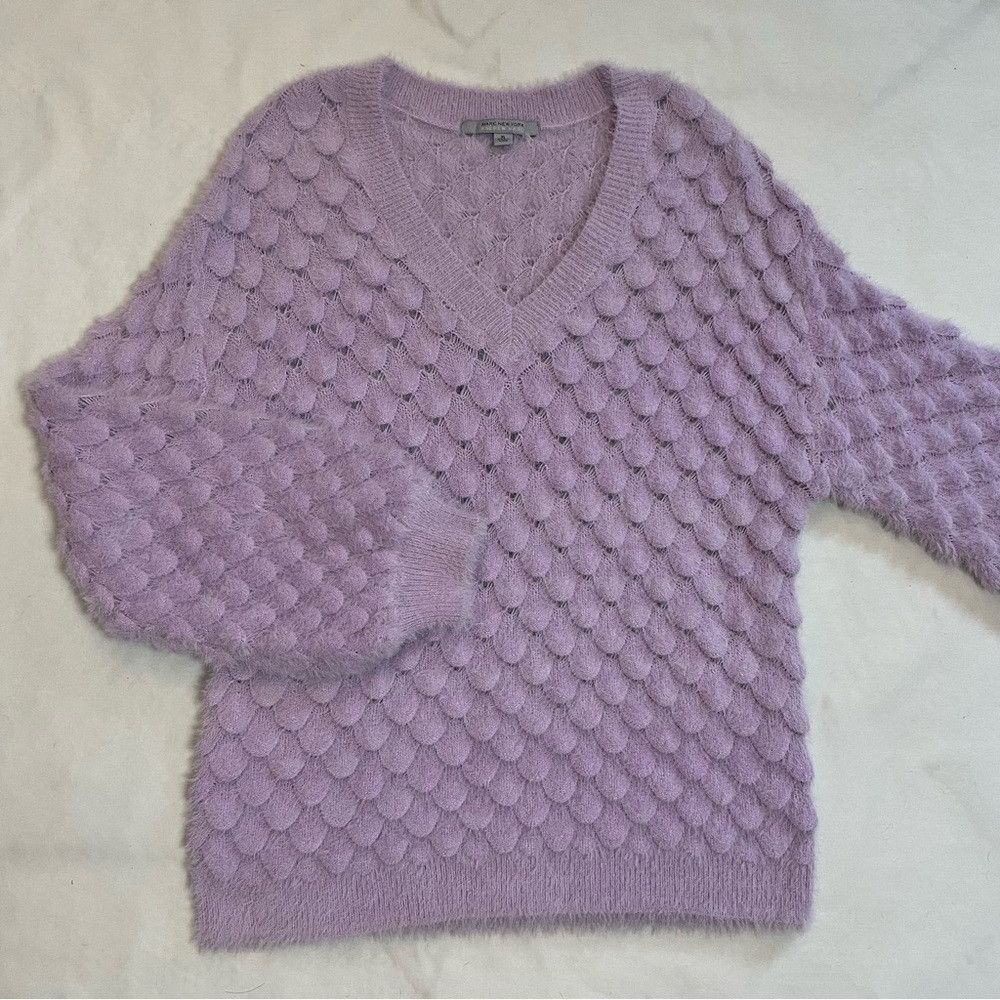 Andrew Marc Marc New York Andrew Marc V-Neck Long Sleeve Lilac Sweater Size XL / US 12-14 / IT 48-50 - 6 Thumbnail