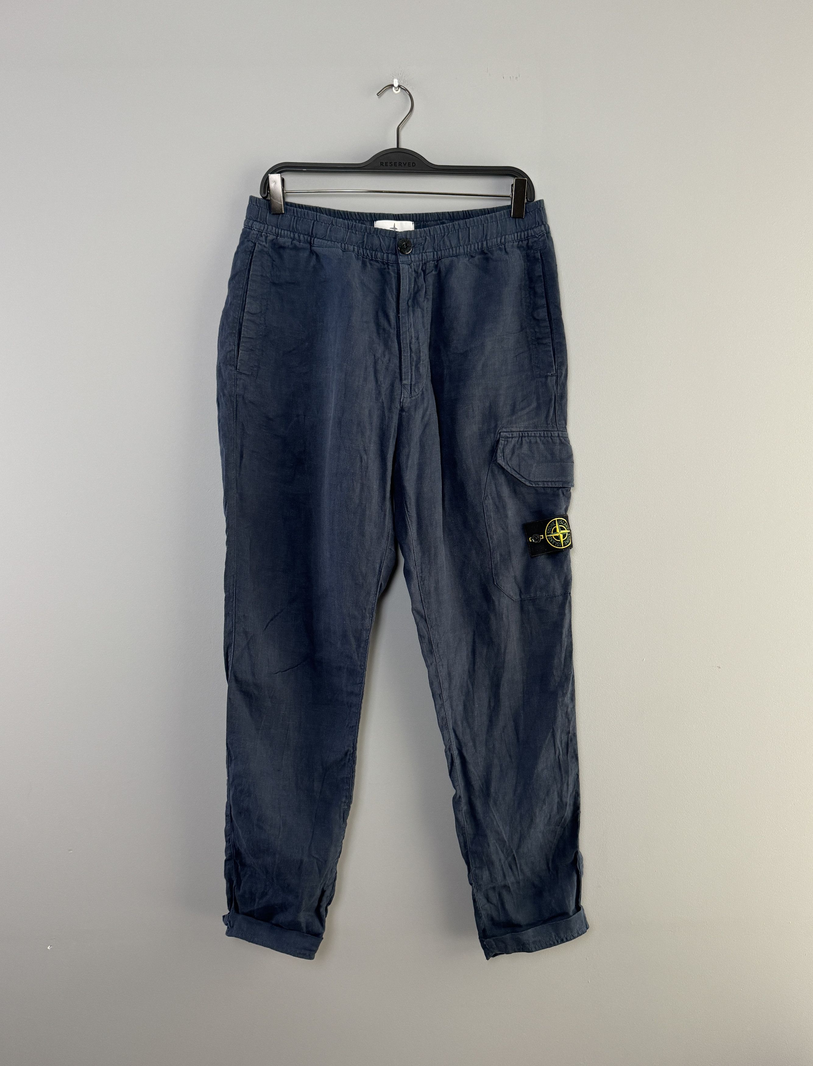 Stone Island Stone Island Patch Pocket Cargo Trousers Linen Pants Size 31 Size US 31 - 1 Thumbnail