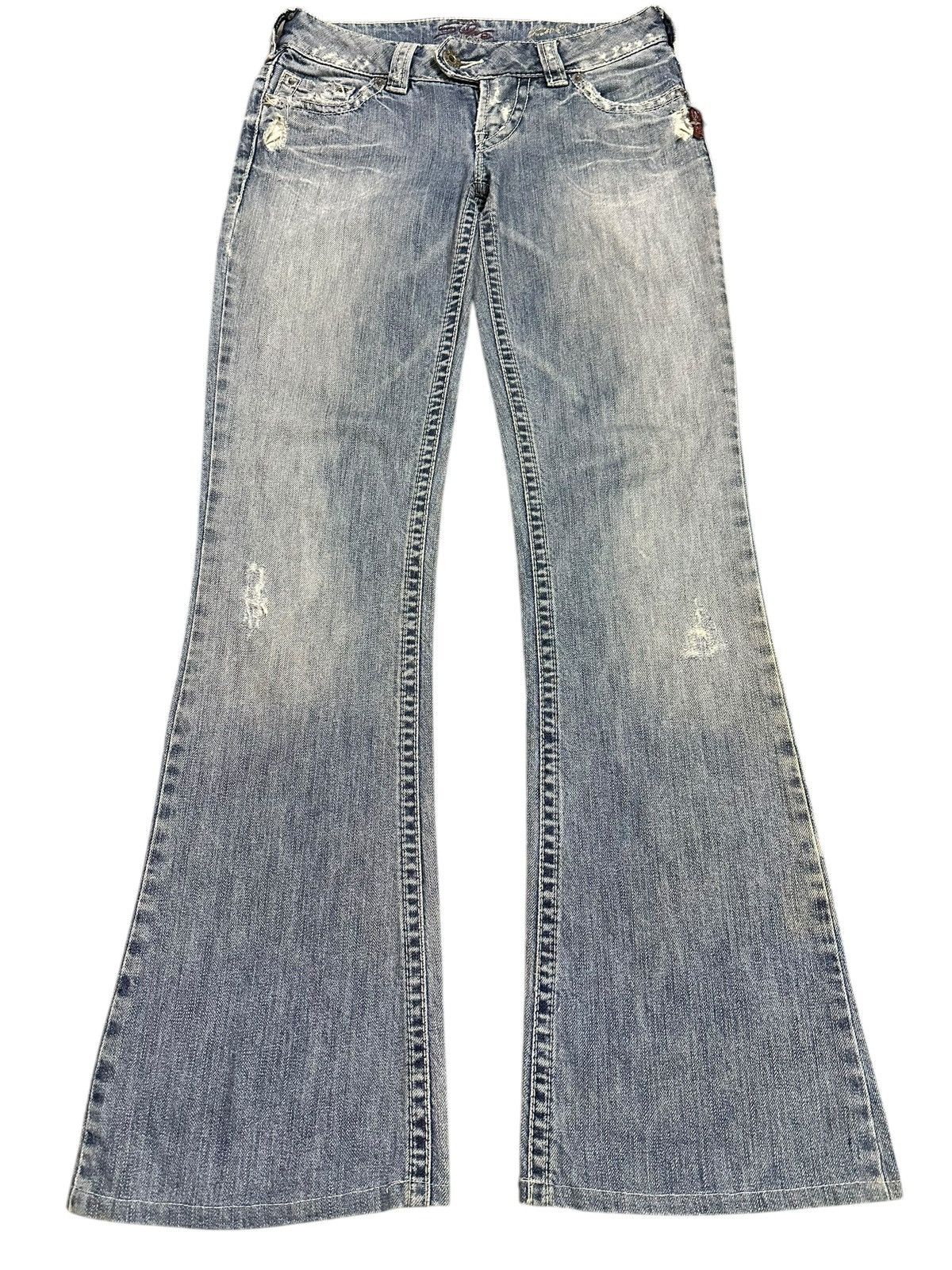 If Six Was Nine Vintage Japanese Brand Blue Faded Wash Style Flare Jeans Size US 27 - 1 Thumbnail